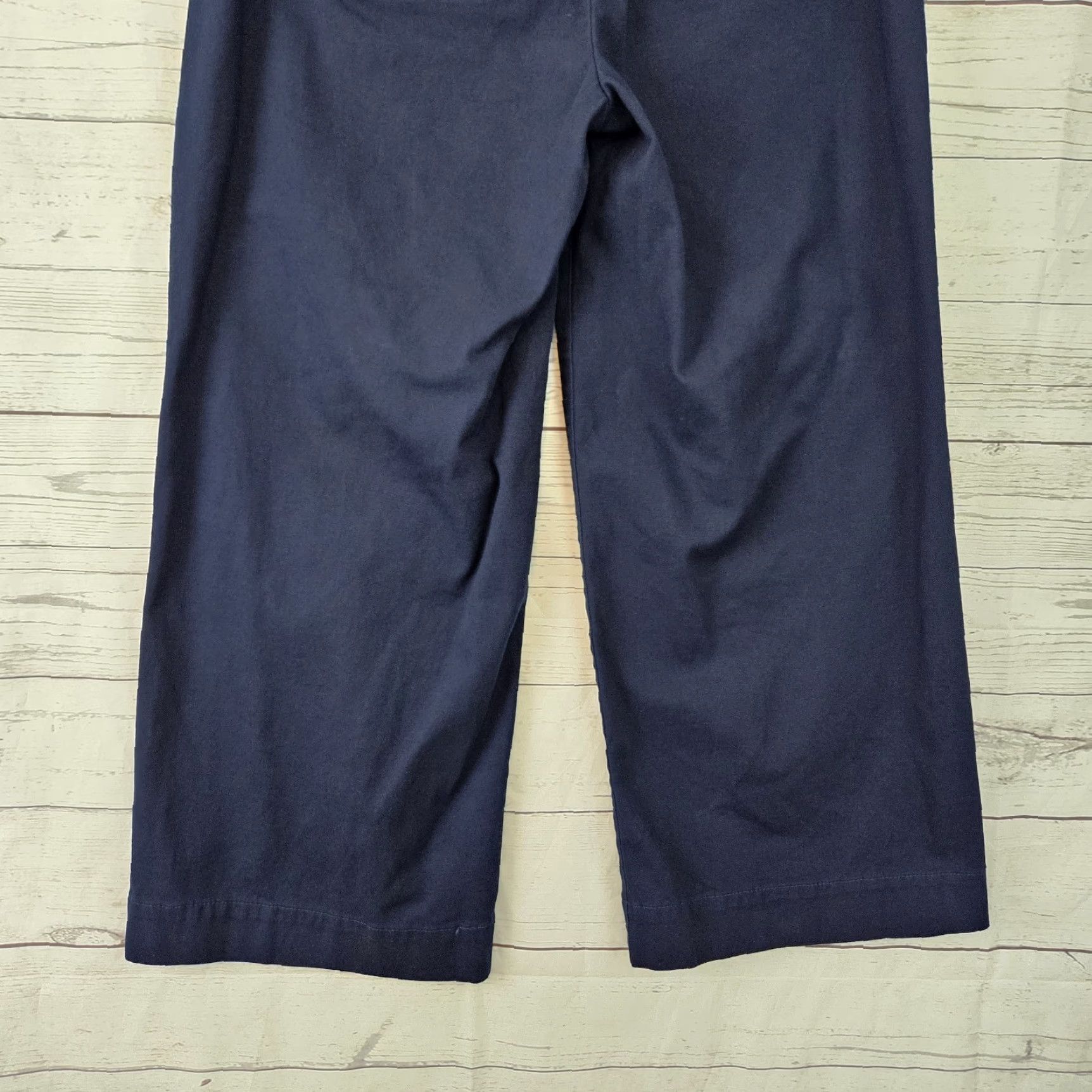Loft LOFT Ann Taylor Womens Wide-Leg Crop Pants Sz 6 Blue Cotton High Rise Cropped Pants Womens Boys Girls Mens Size 28" / US 6 / IT 42 - 5 Thumbnail