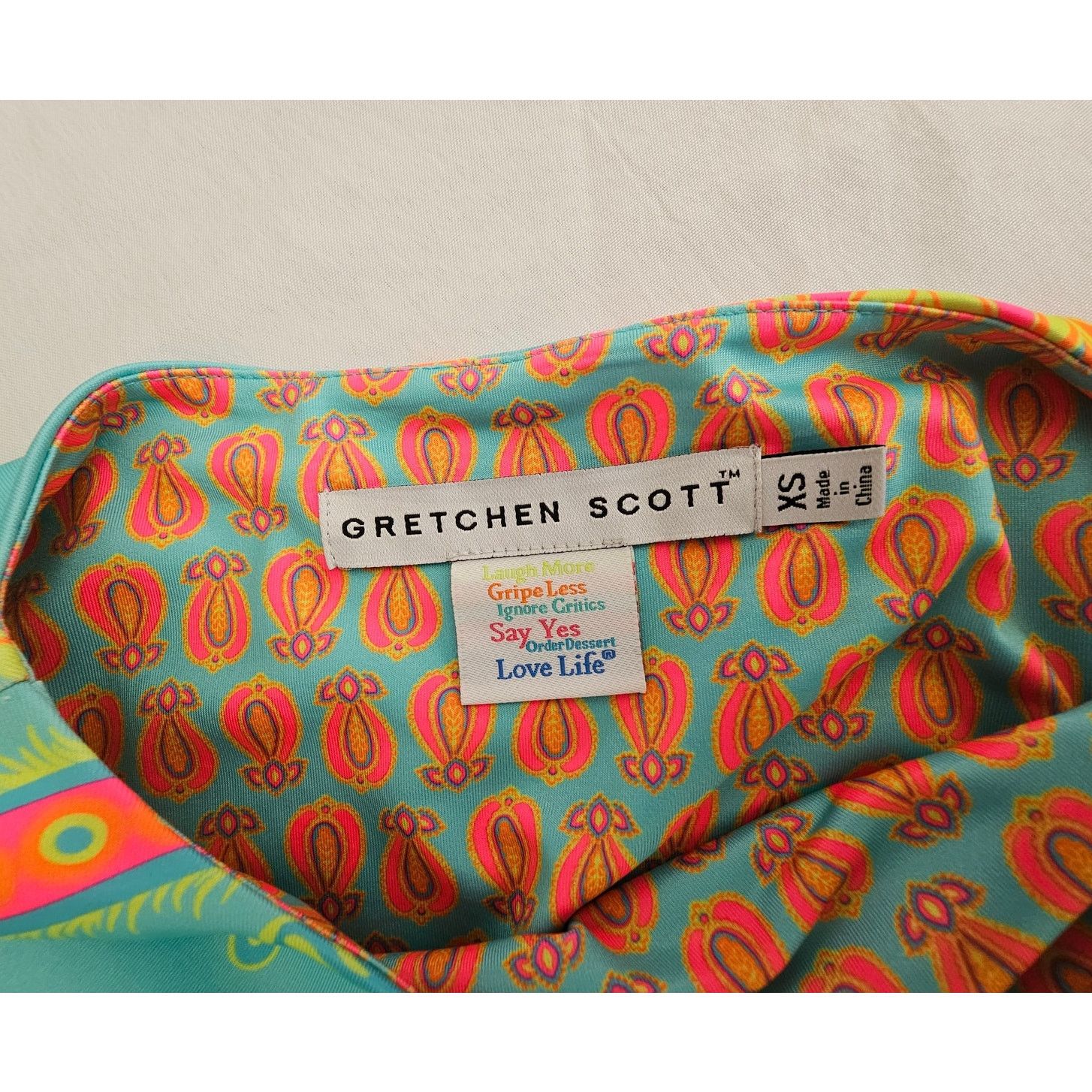 Gretchen Scott GRETCHEN SCOTT Stretch Bright Neon Floral Casual Dress XS Size XS / US 0-2 / IT 36-38 - 7 Thumbnail