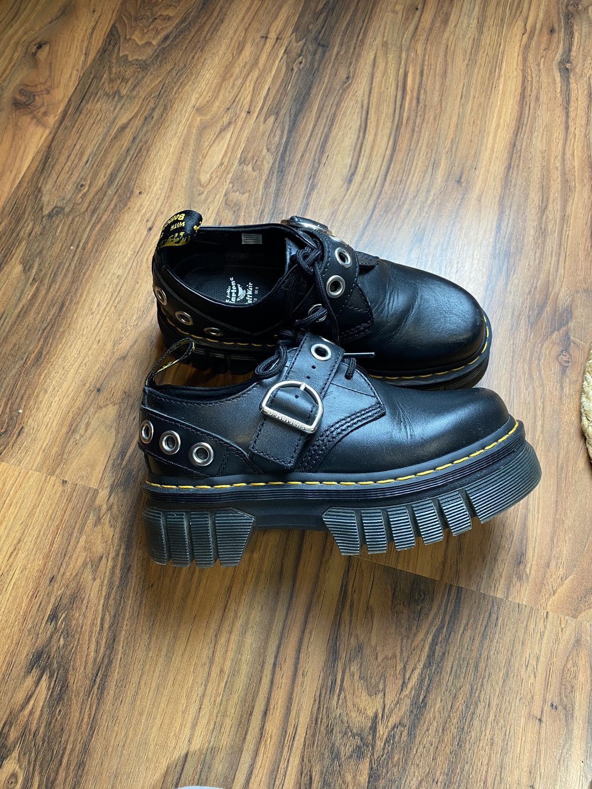 Dr. Martens × Vintage Dr. Martens AUDRICK HARDWARE LEATHER PLATFORM SHOES Size US 6.5 / IT 36.5 - 2 Thumbnail
