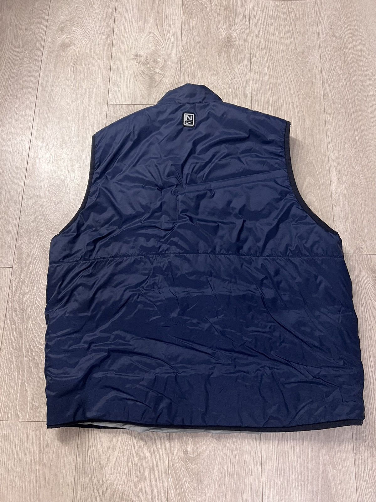 Nike × Vintage Vintage Nike puff Vest Jacket Reversible 2000 90s Y2K Navy Size US XXL / EU 58 / 5 - 5 Thumbnail