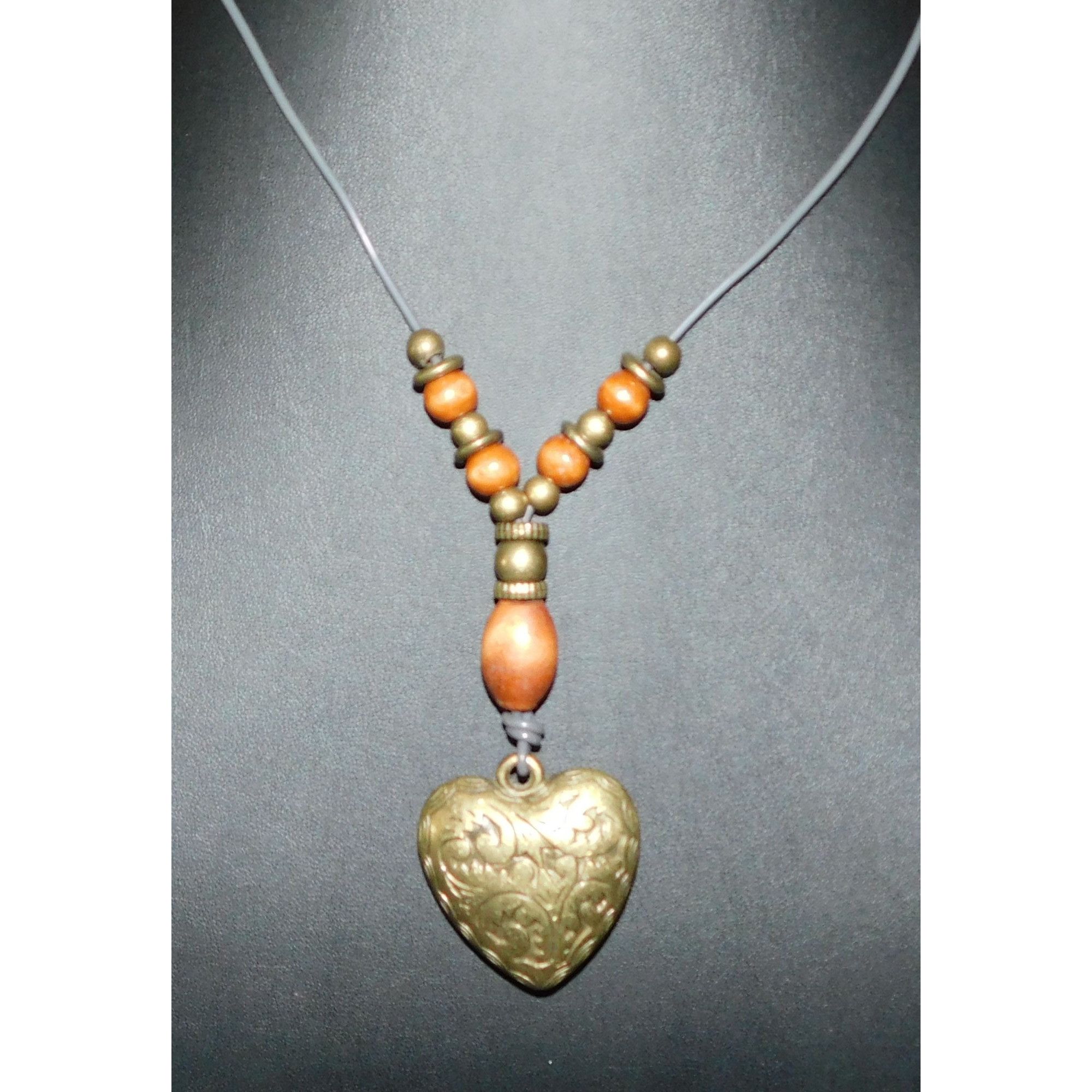 Other Vintage Romantic Puffed Heart Gold Tone Necklace Size ONE SIZE - 6 Thumbnail