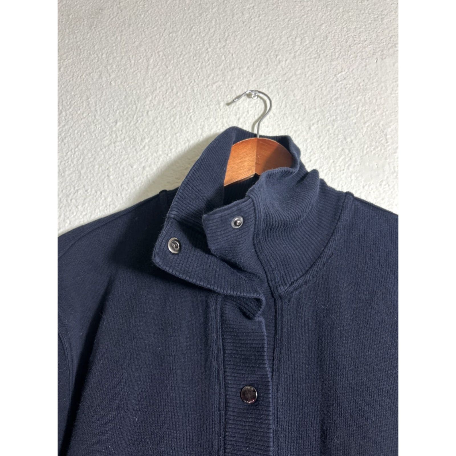 Ralph Lauren Lauren Ralph Lauren Cardigan Women Snap Pockets Navy Cotton Blend XL Blue Sweater Size XL / US 12-14 / IT 48-50 - 3 Thumbnail