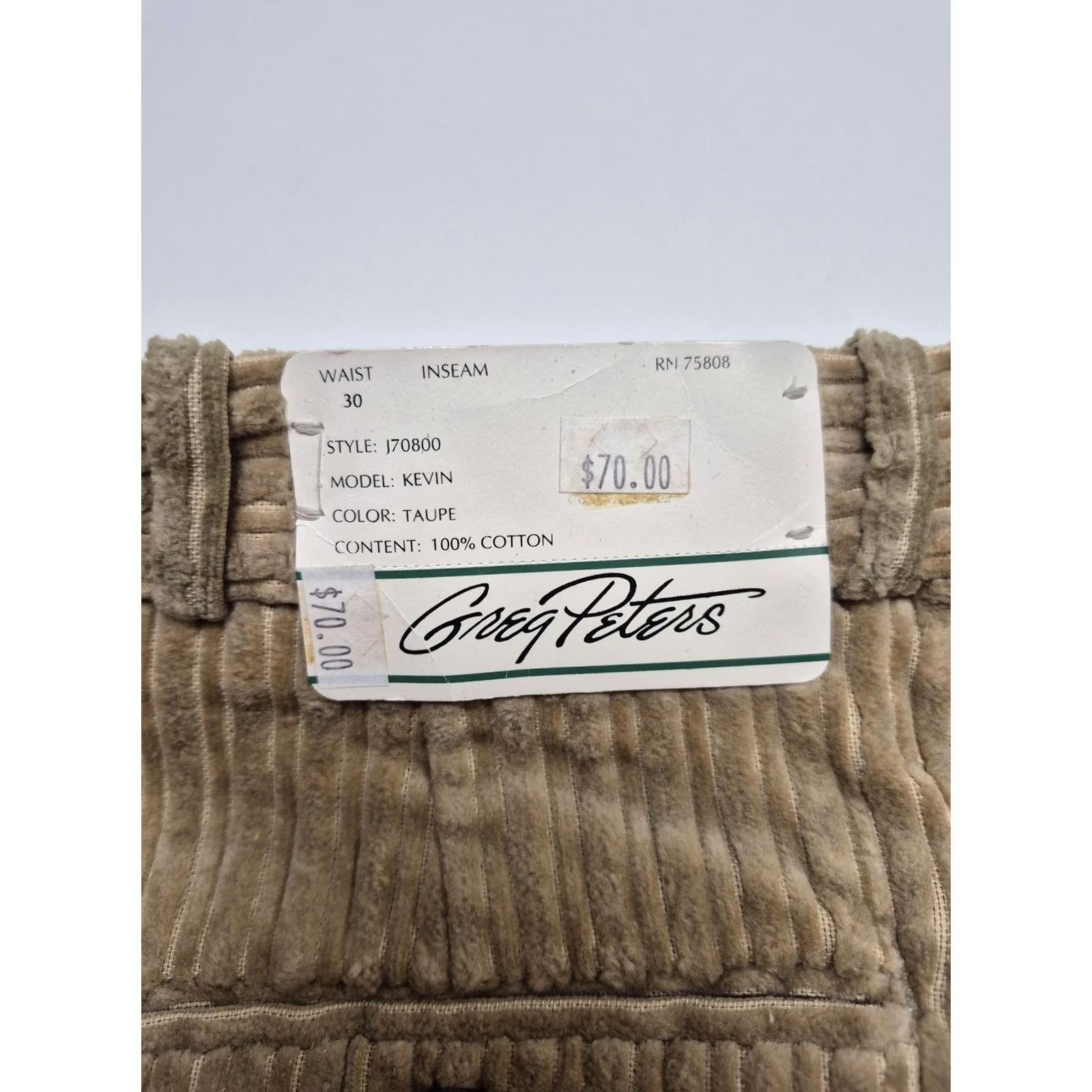 Vintage Greg Peters Dress Pants Mens 30x36 Beige Corduroy Pleated Relaxed Straight Pockets Vintage: No Size US 30 / EU 46 - 4 Thumbnail