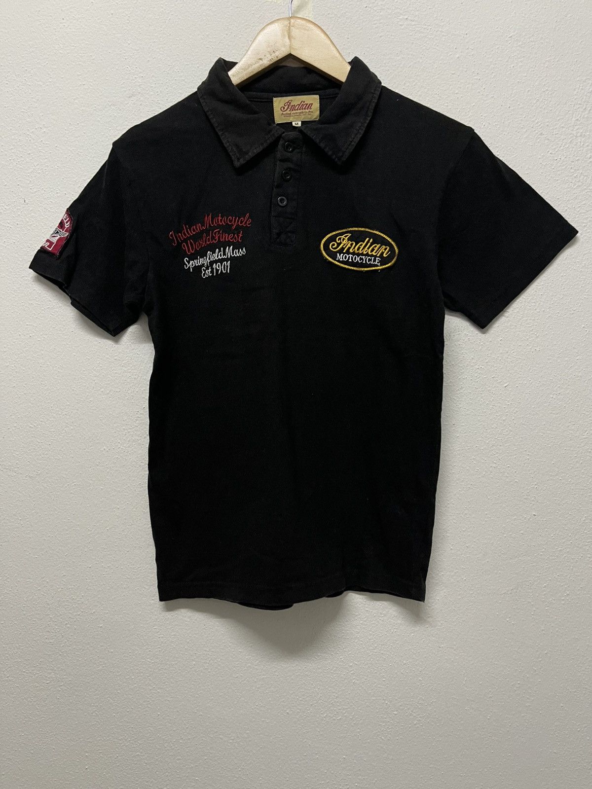 Indian Motorcycle × Vintage 2000s INDIAN MOTORCYCLE POLO SHIRT RARE DESIGN Size M / US 6-8 / IT 42-44 - 2 Thumbnail