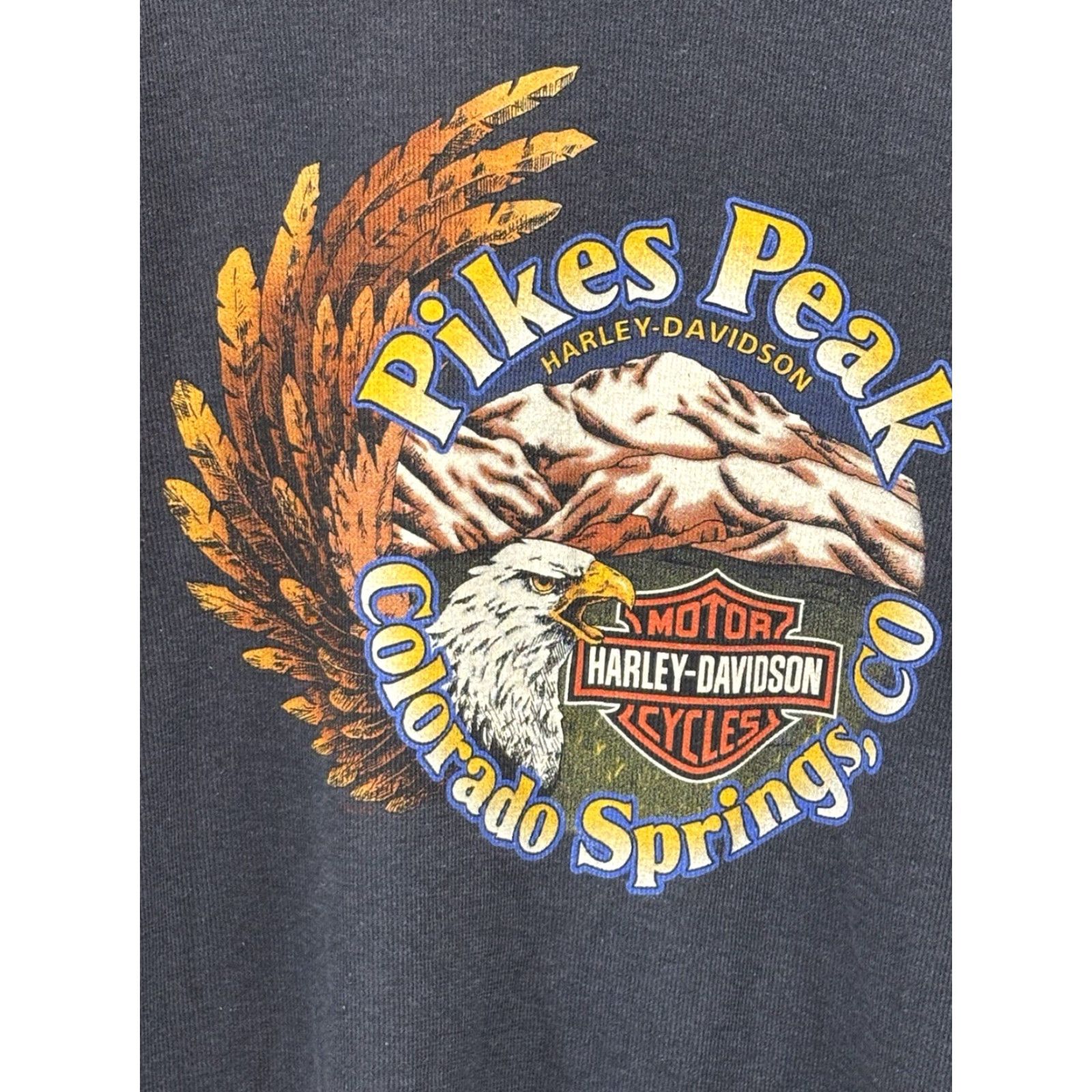 Harley Davidson VINTAGE Harley-Davidson Shirt 2XL Mens Blue Long Sleeve Crew Neck 90s Graphic Print Nightfall 90s Theme Size US XXL / EU 58 / 5 - 2 Thumbnail