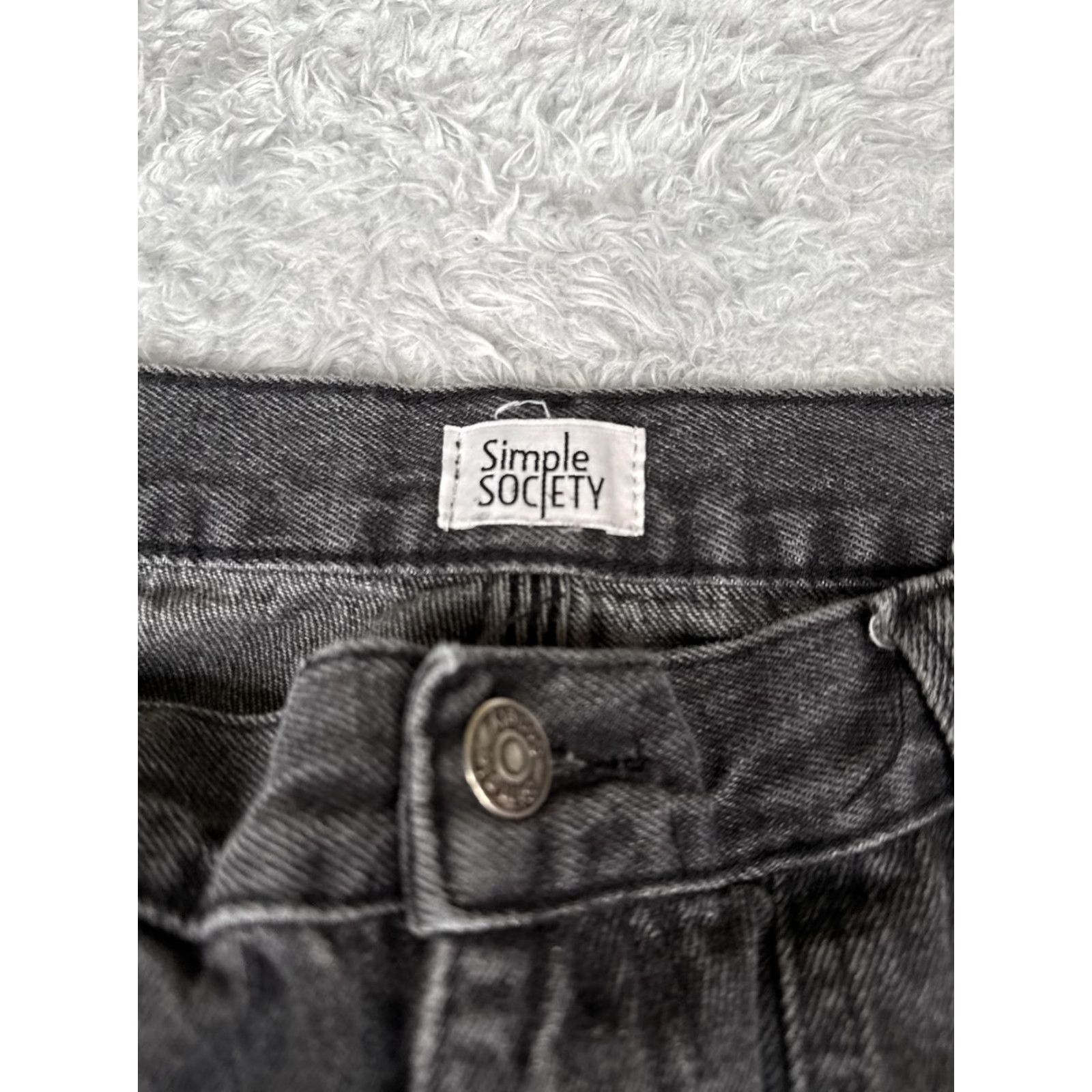 Vintage Simple Society Jeans Womens 7 High Rise Carpenter Denim Black Gray 27x27 Size 28" / US 6 / IT 42 - 6 Thumbnail