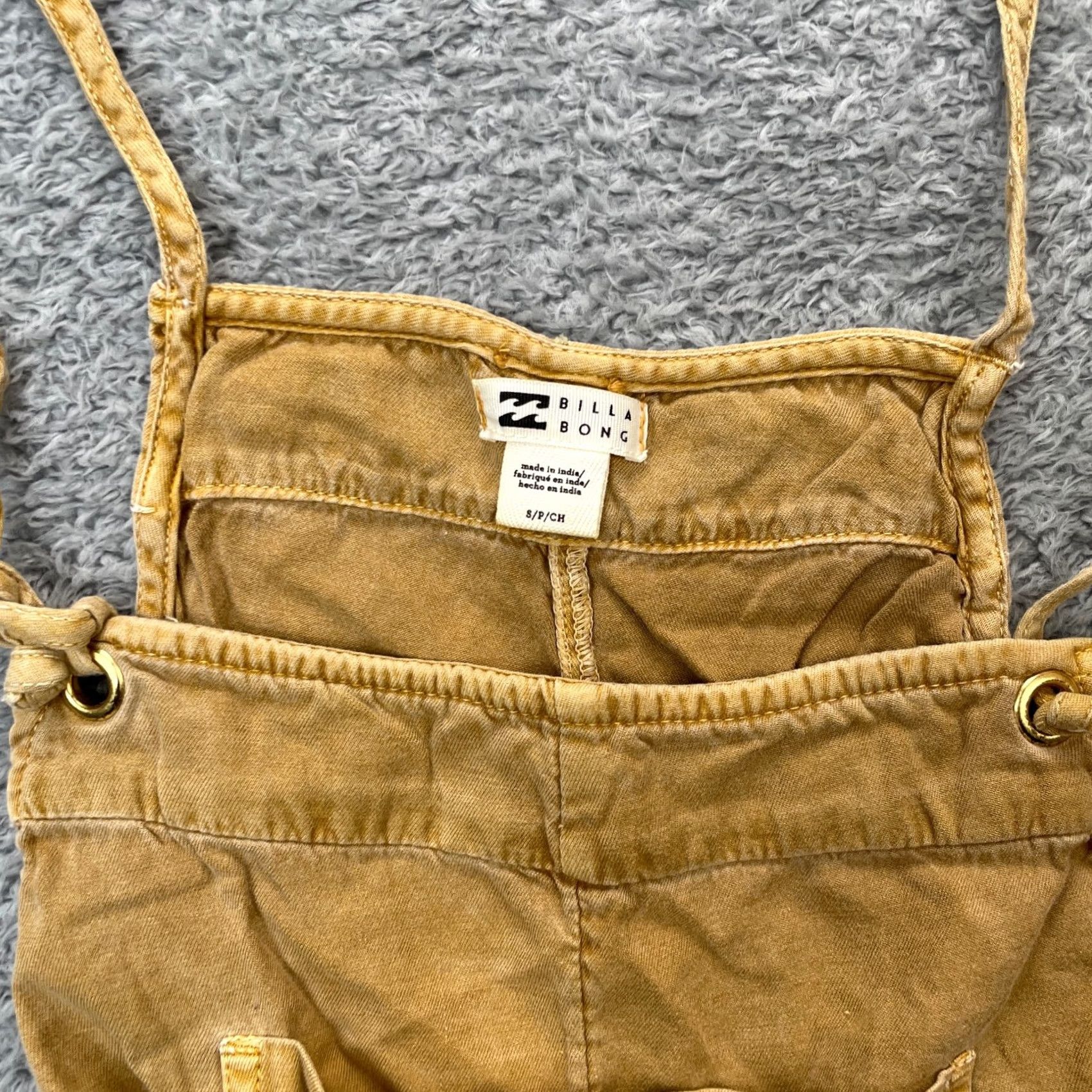 Billabong Billabong Romper Overalls Womens Small Orange Cotton Strappy Shorts Surf Boho Size 28" / US 6 / IT 42 - 3 Thumbnail