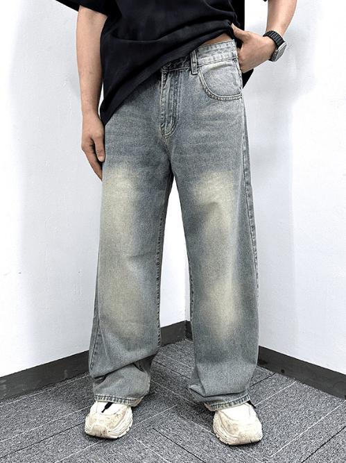 Japanese Brand × Vintage Vintage washed distressed straight-leg loose-fitting jeans Size US 32 / EU 48 - 1 Thumbnail