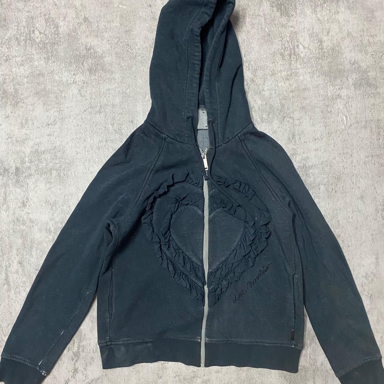 Other Navy blue Y2K zip up hoodie with heart design #grunge Size US S / EU 44-46 / 1 - 1 Thumbnail