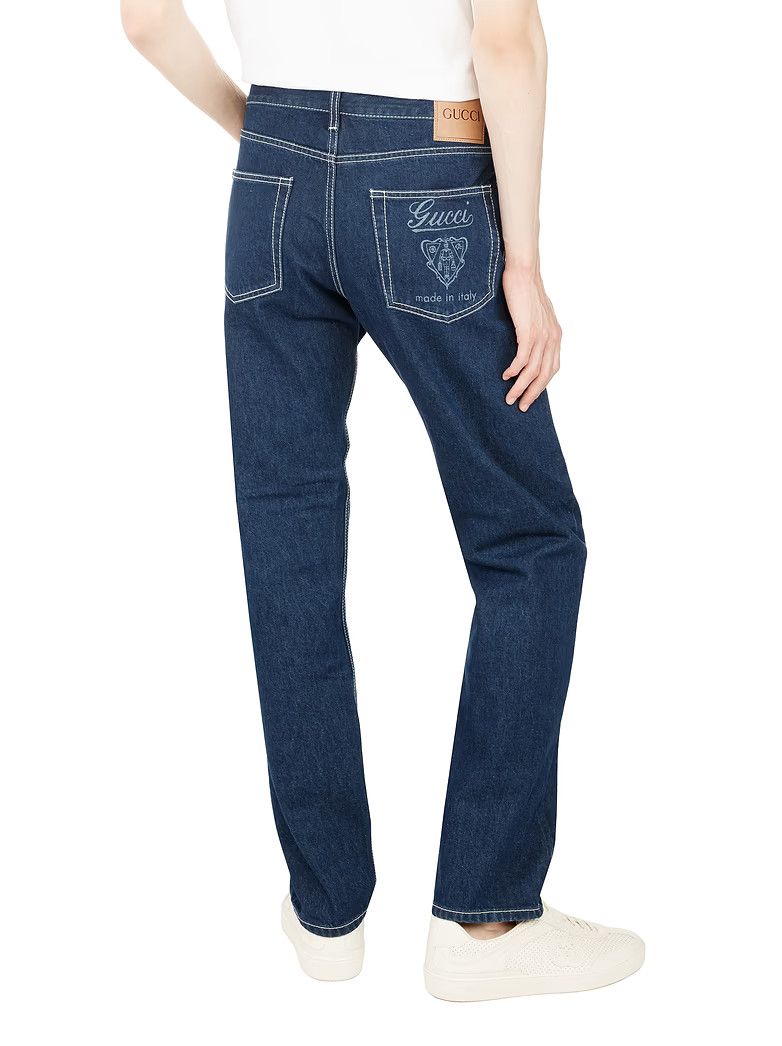 Gucci o1loc1c1225 789232 Lasered Tapered Denim Pant in Navy Size US 30 / EU 46 - 5 Thumbnail