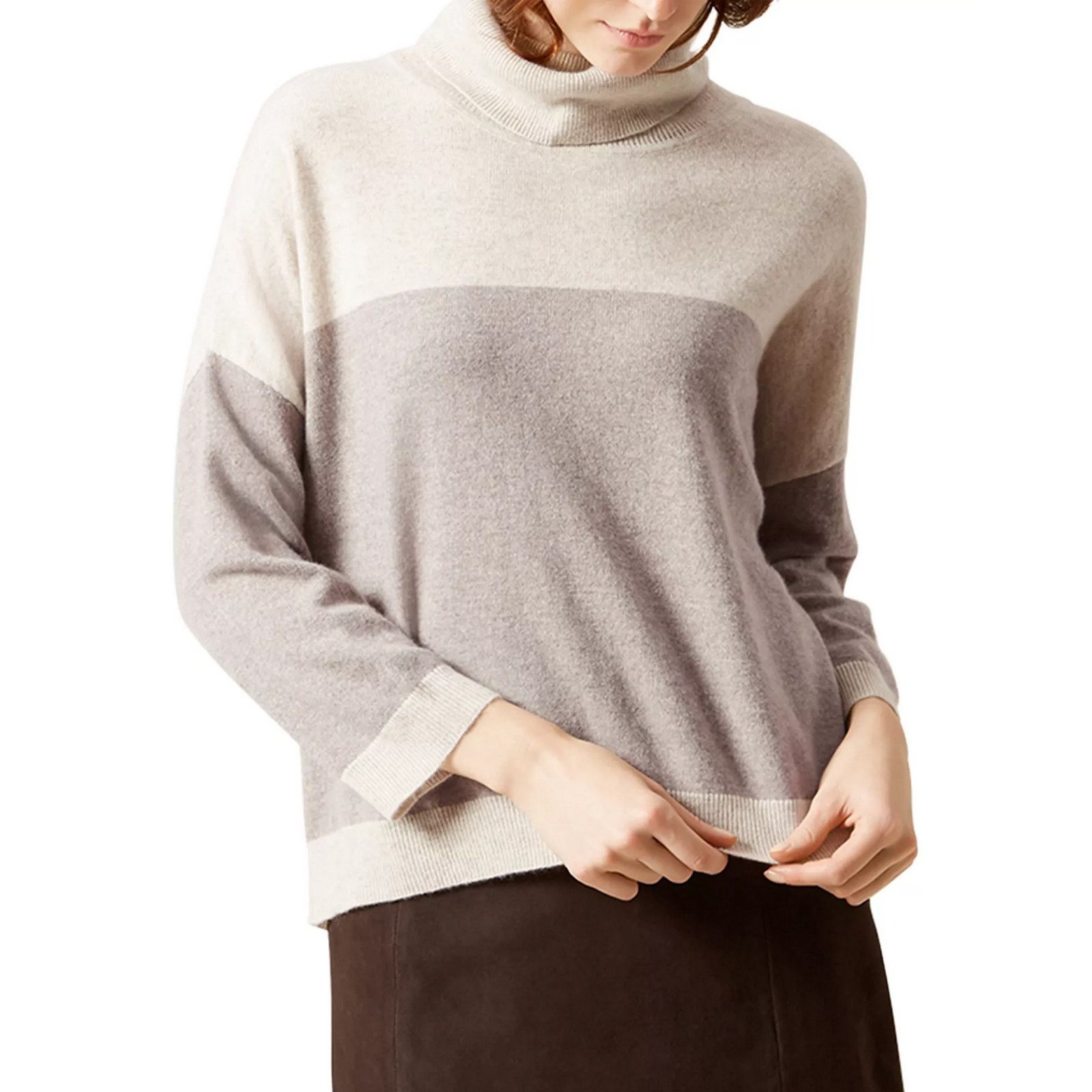 Hobbs London Hobbs London Color Block 100% Cashmere Sweater NWOT XS Boxy Size XS / US 0-2 / IT 36-38 - 1 Thumbnail