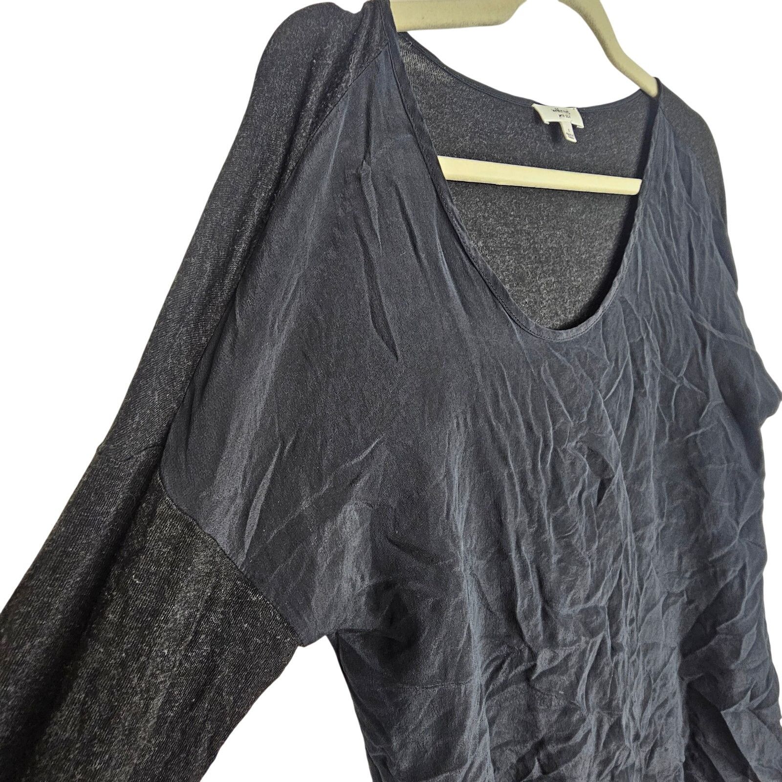 Wildfox Wilfred Womens Black Silk Blouse S Mixed Media Quiet Luxury Size S / US 4 / IT 40 - 6 Thumbnail