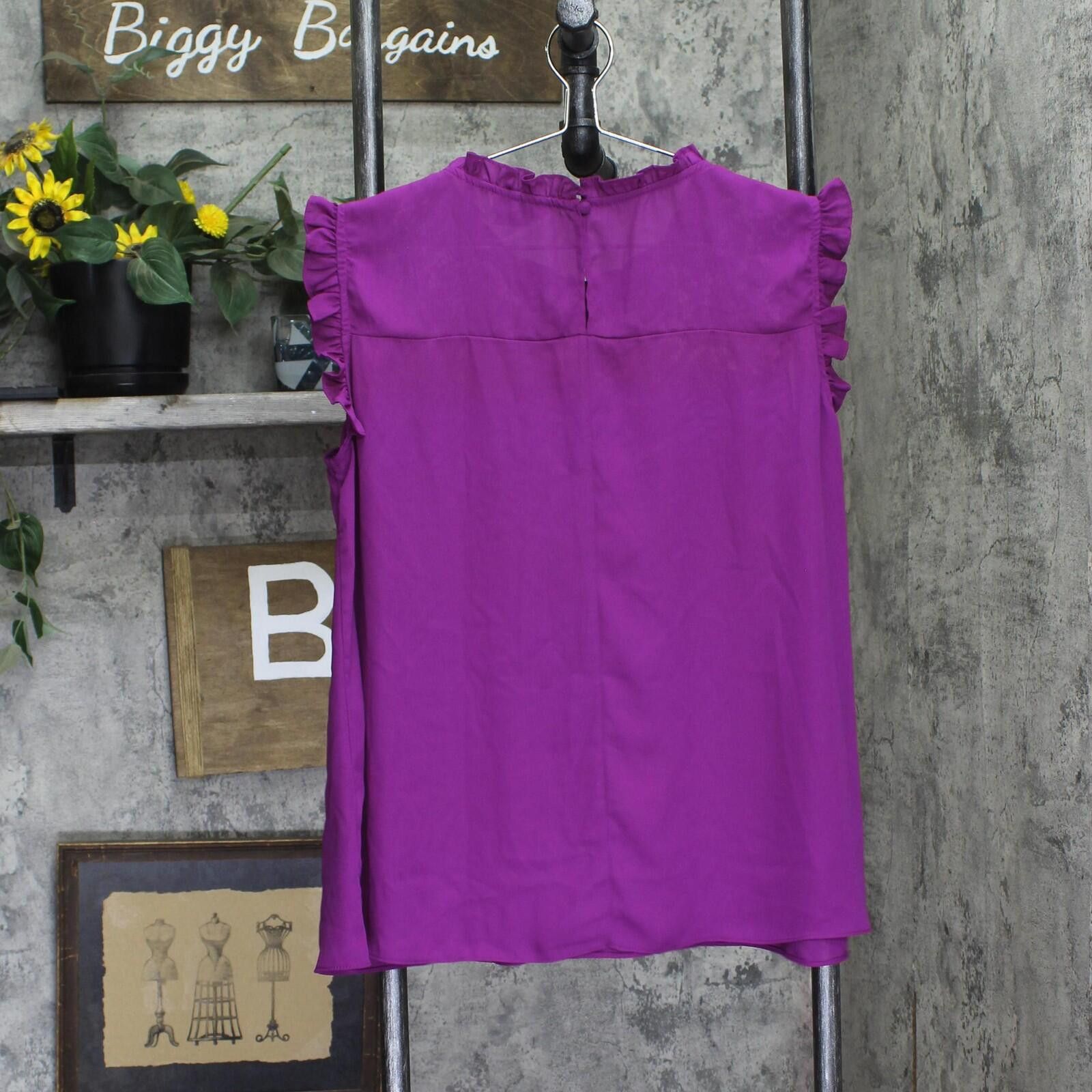 Other City Chic Sleeveless Ruffle Lace Front Blouse Top Purple 12w Size XL / US 12-14 / IT 48-50 - 2 Thumbnail