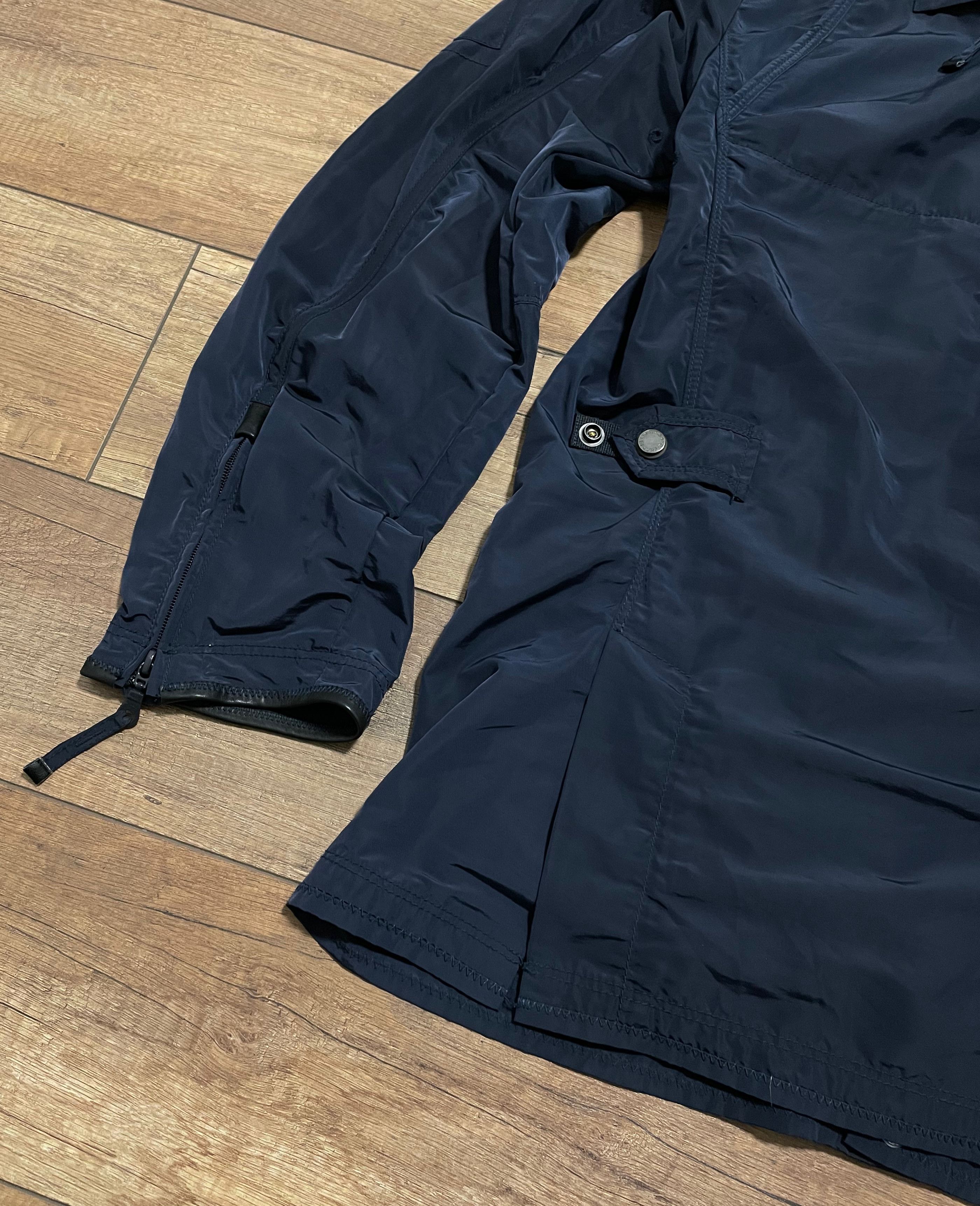 Parajumpers Parajumpers Navy Nylon Leather Long Coat Jacket Size US XL / EU 56 / 4 - 11 Thumbnail