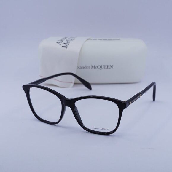 Alexander McQueen Alexander McQueen AM0191O 001 Eyeglasses Shiny Black 54mm Size ONE SIZE - 10 Thumbnail