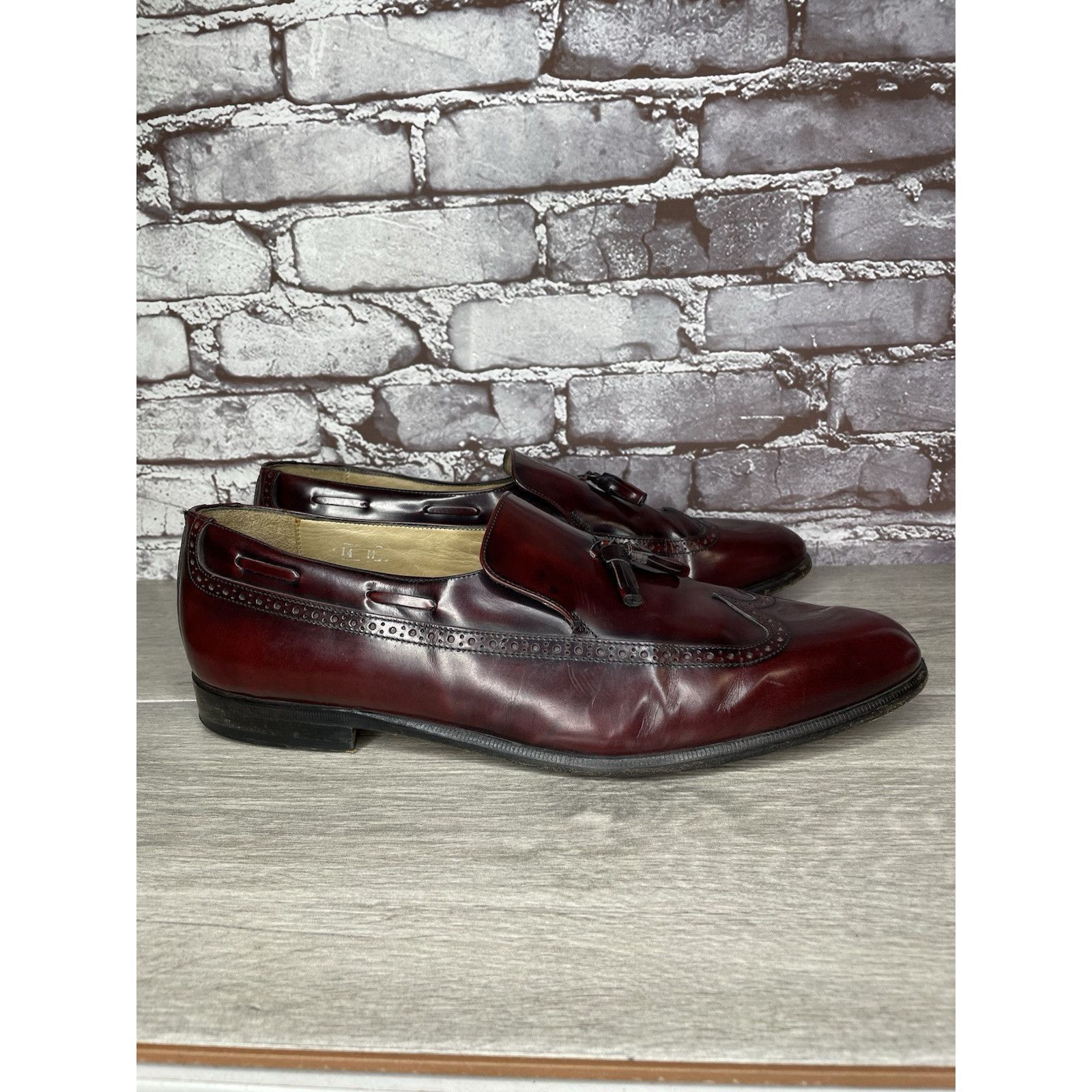 Nordstrom Nordstrom Burgundy Leather Wingtip Tassel Loafers Dress Shoe Size US 14 / EU 47 - 24 Thumbnail