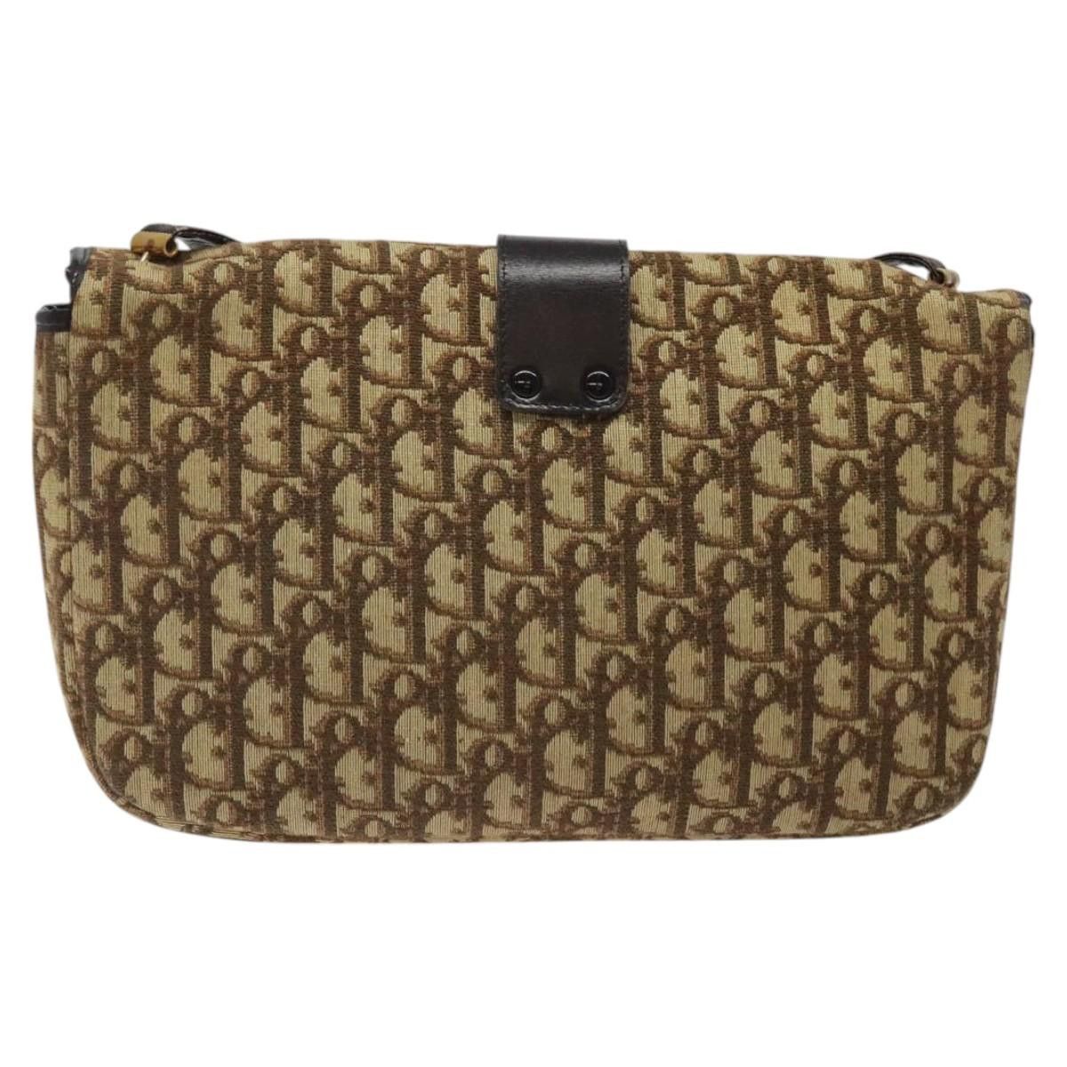 Dior DIOR Trotter Canvas Shoulder Bag Brown Gold Size ONE SIZE - 3 Thumbnail
