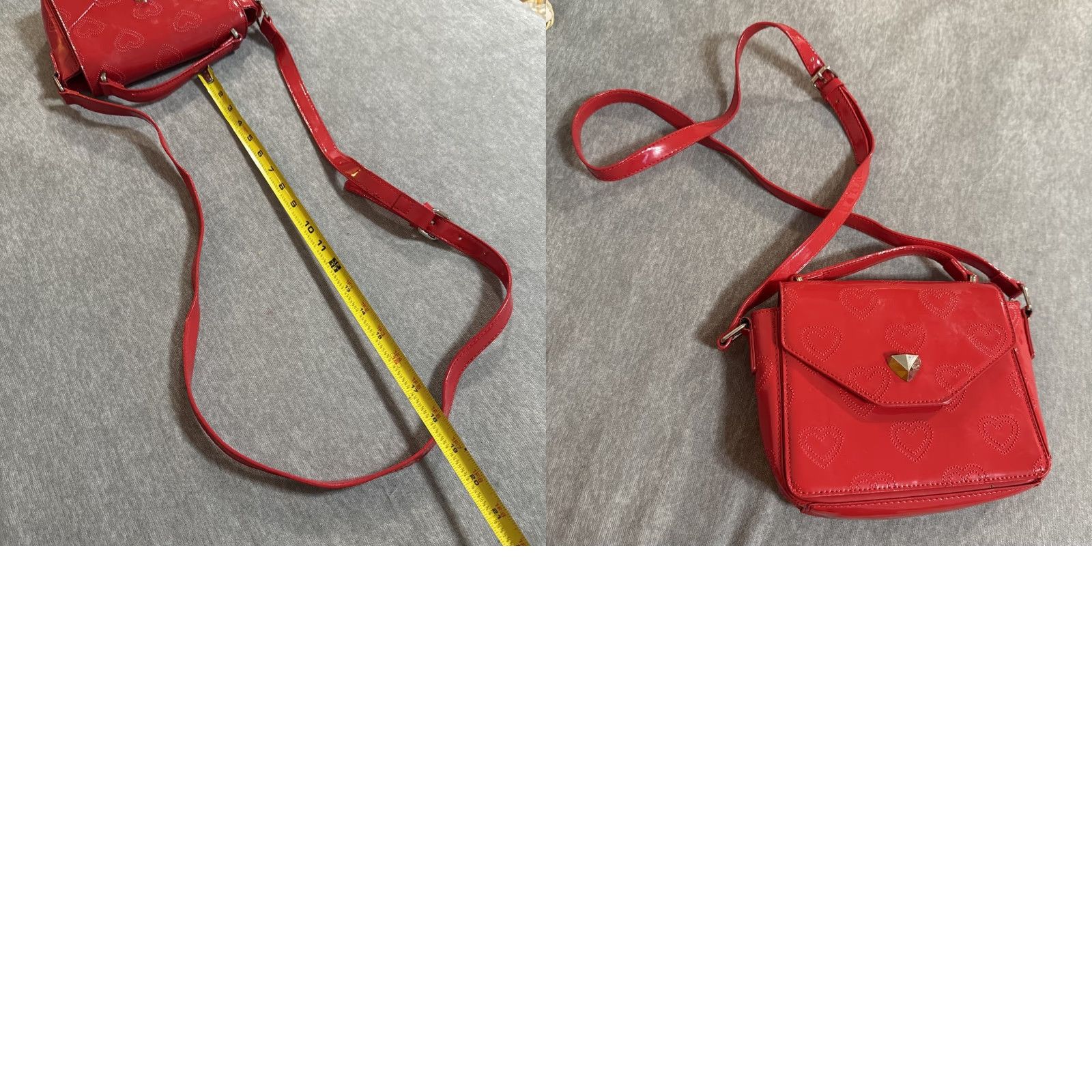 Betsey Johnson EUC Betsey Johnson Red Top Handle Bag Crossbody Heart Design Satchel Purse Casual Medium Women Size M / US 6-8 / IT 42-44 - 9 Thumbnail
