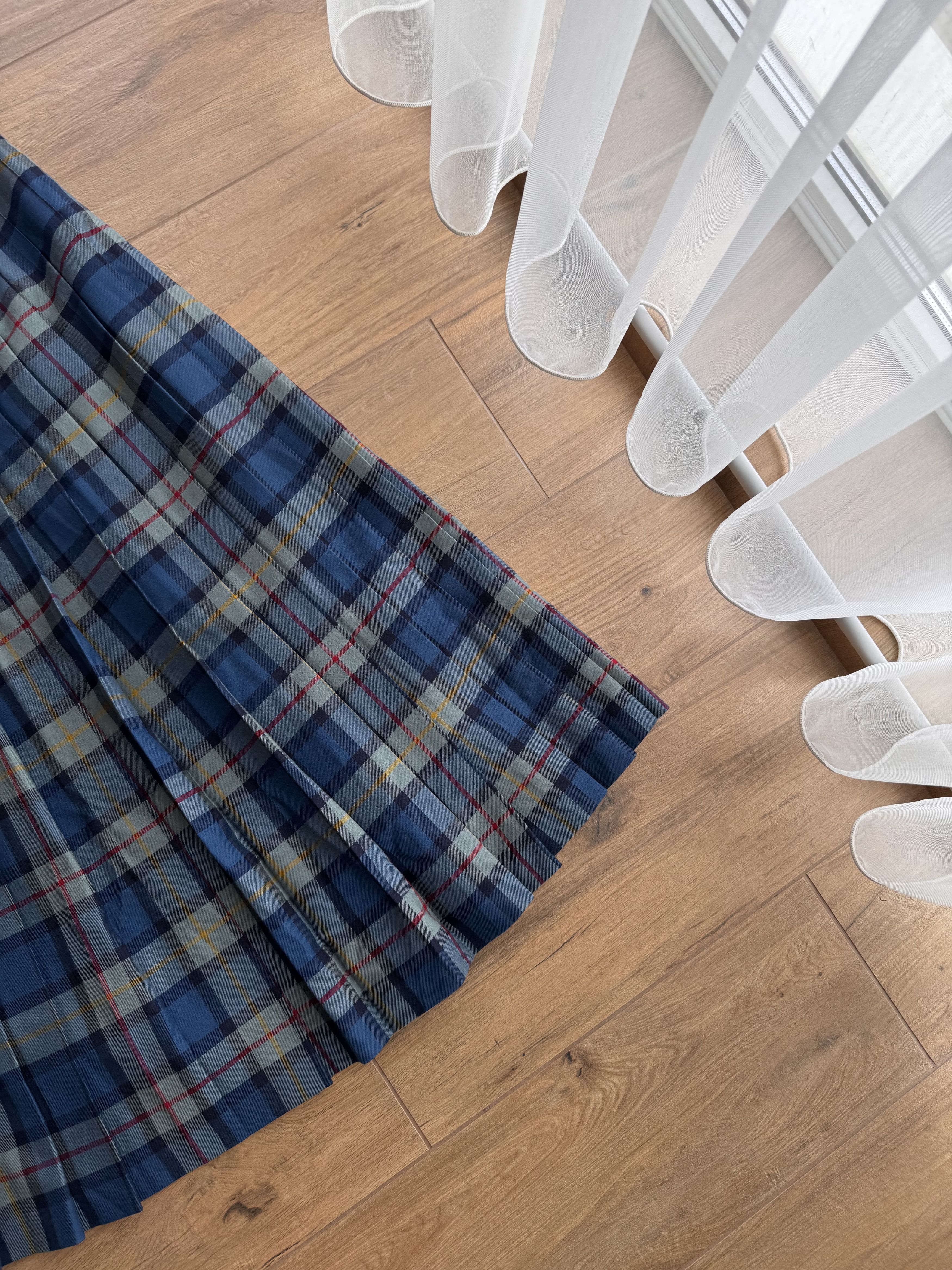 Pringle Of Scotland × Vintage Vintage Johnstons of Elgin Tartan Long Kilt Wool Skirt Size 34" / US 12 / IT 48 - 4 Thumbnail