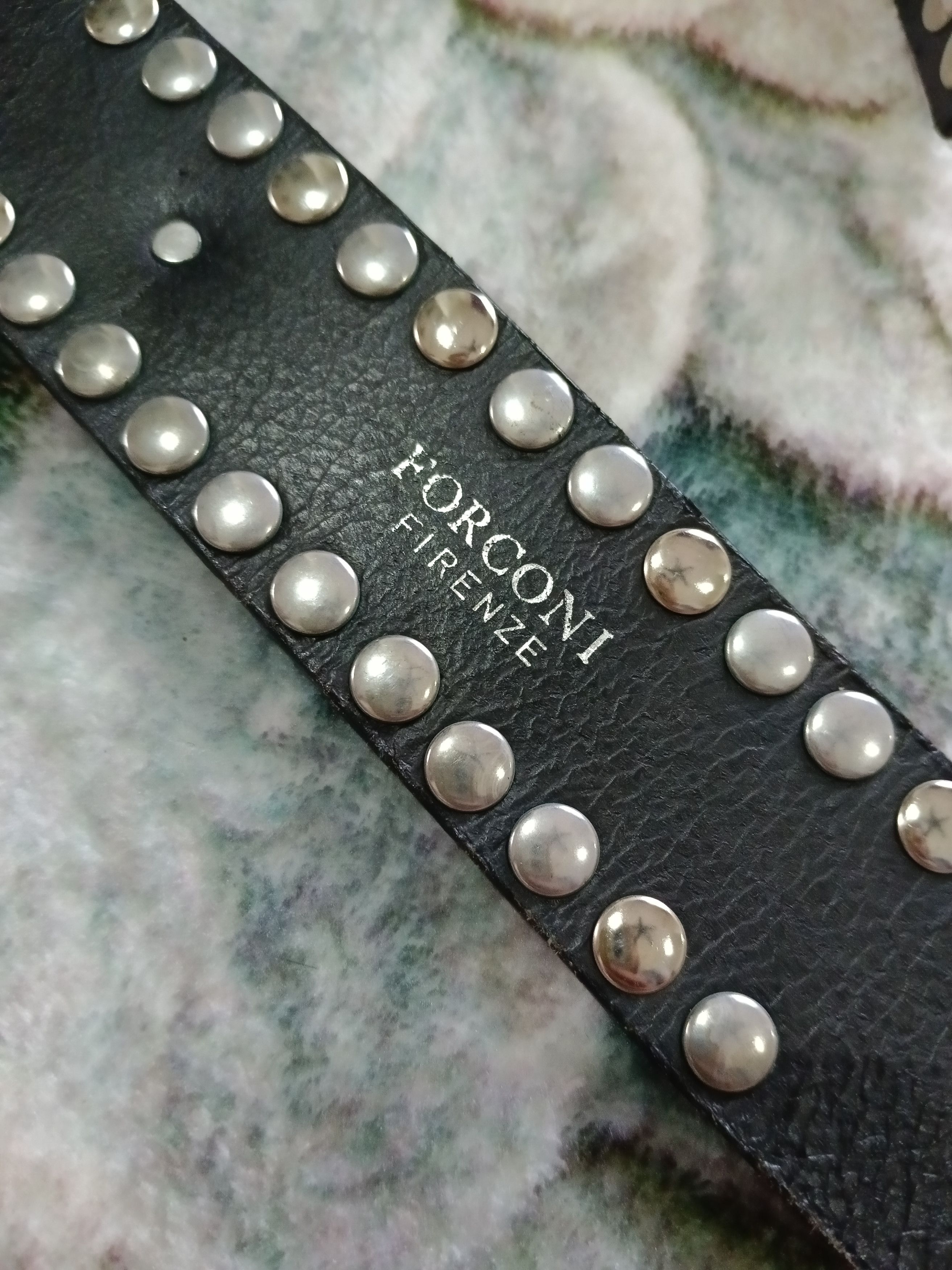 Leather OG🔥GRAIL FORCONI STUDDED LEATHER MADE IN ITALY Size ONE SIZE - 6 Thumbnail