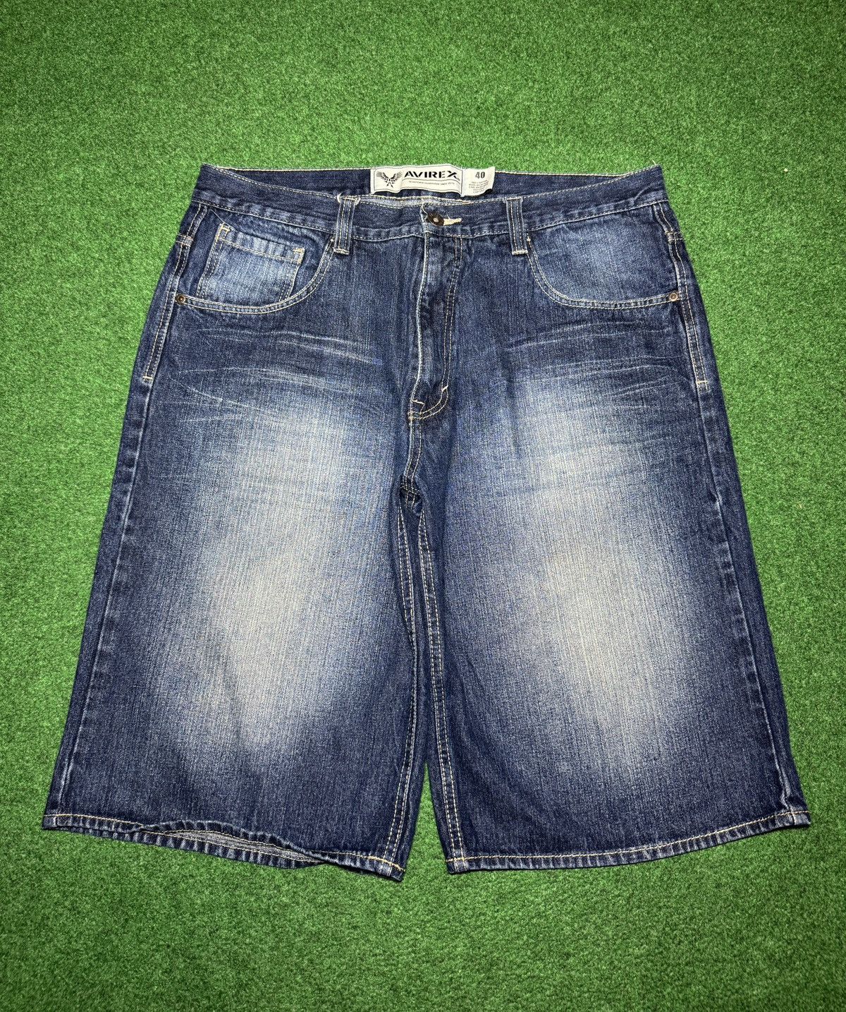Avirex Vintage Y2K Avirex Cross Hip Hop Jorts Baggy Denim Shorts Size US 40 / EU 56 - 2 Thumbnail