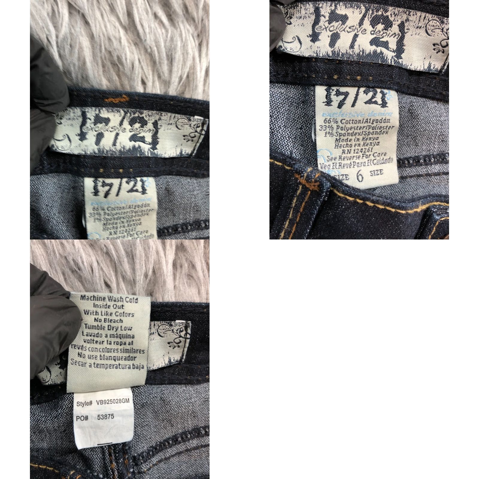 Vintage 17/21 Skinny Jeans Size 6 Womens Dark Wash Blue Jeans Size 28" / US 6 / IT 42 - 9 Thumbnail