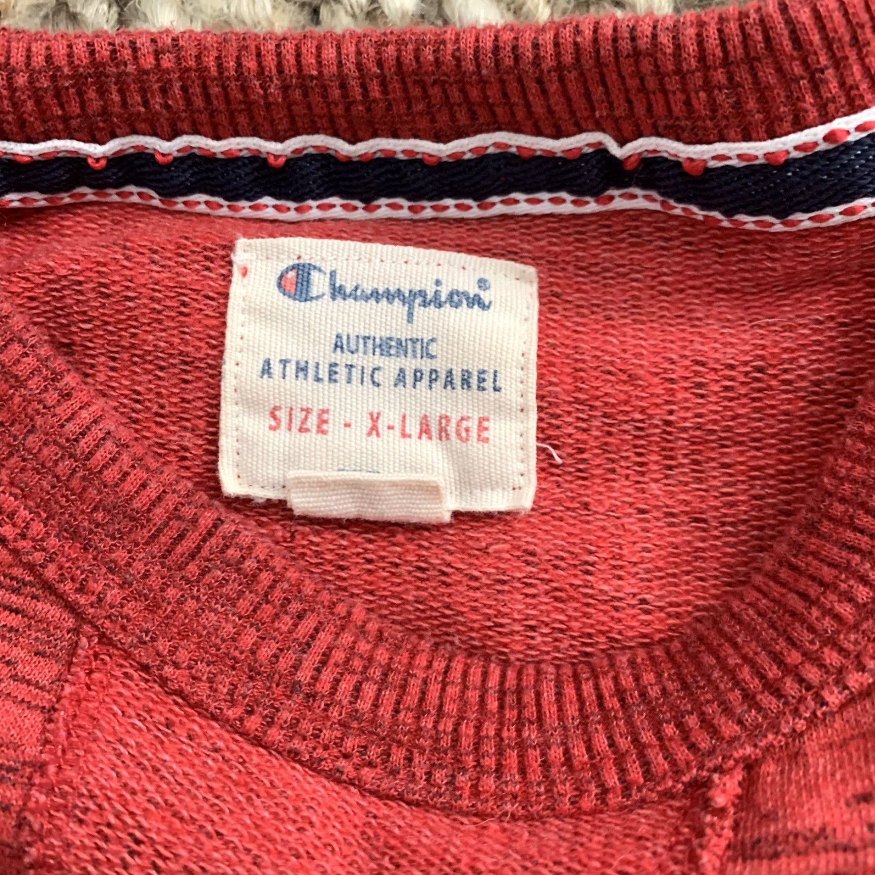 Champion Champion Sweatshirt Mens XL Red Heathered Crew Neck Pullover Cotton Blend Logo Size US XL / EU 56 / 4 - 2 Thumbnail