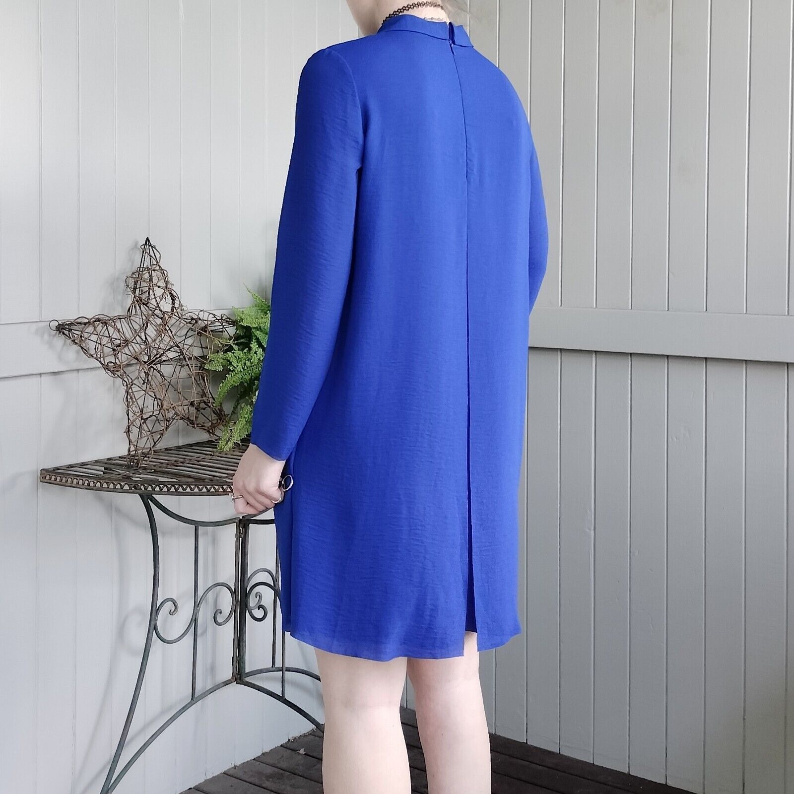 Cos COS Dress Blue Shift Long Sleeve Mini Corporate Schoolgirl Size M / US 6-8 / IT 42-44 - 4 Thumbnail