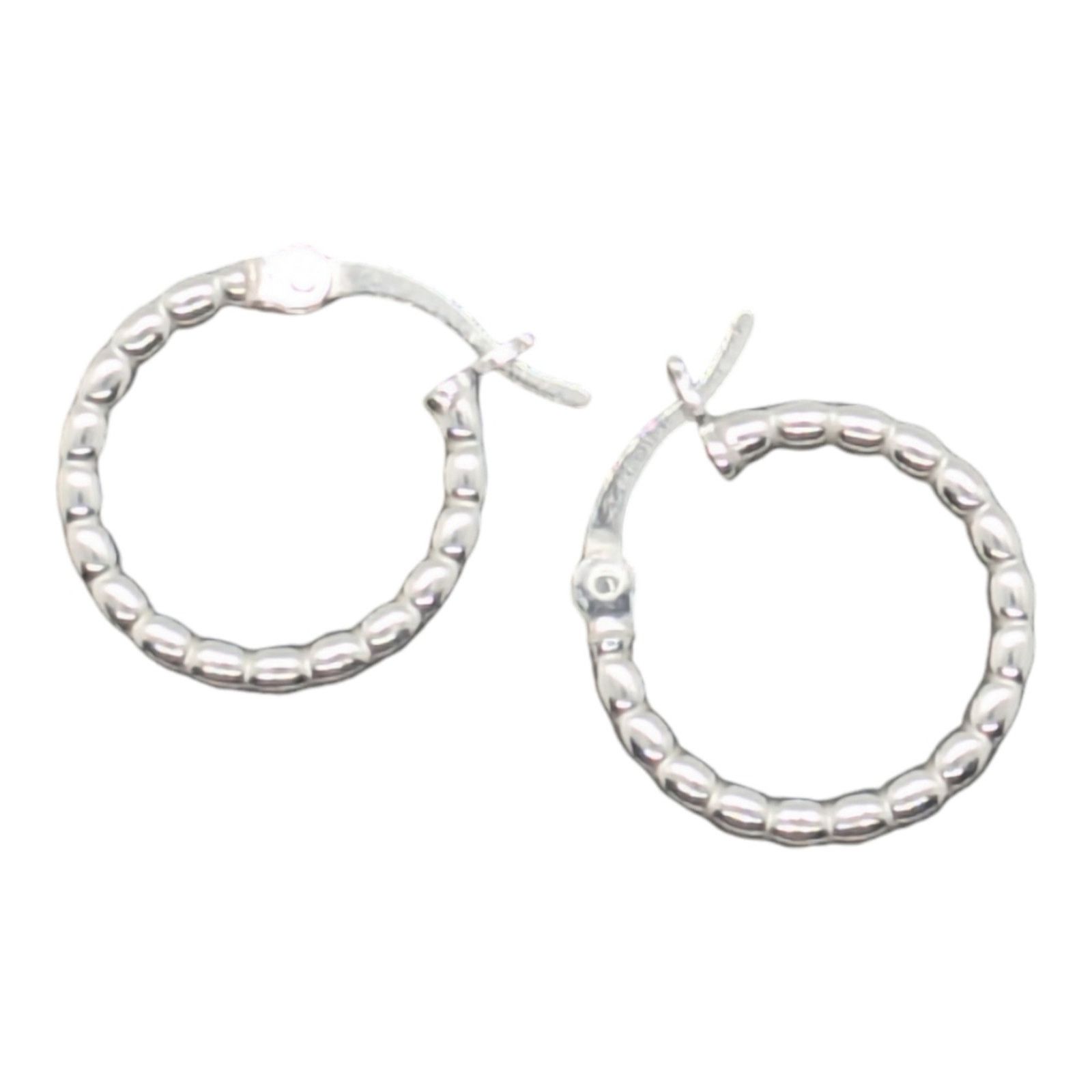 The Unbranded Brand 925 Sterling silver Hoop with bumps on Earrings Size ONE SIZE - 1 Thumbnail