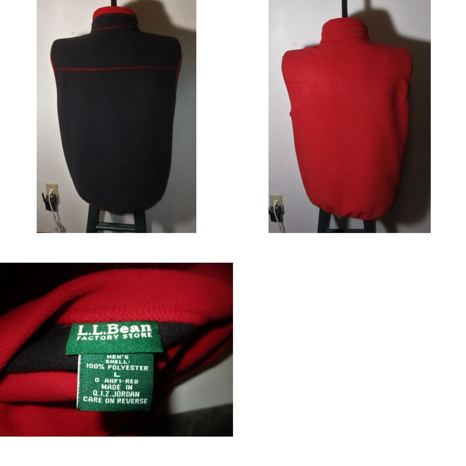 Vintage L.L. Bean Black & Red Full Zip Fleece Reversible Vest Men’s Size L Vest, Full Zip, Reversible, Fleece, Black & Red, Size L, Men Size US L / EU 52-54 / 3 - 8 Thumbnail