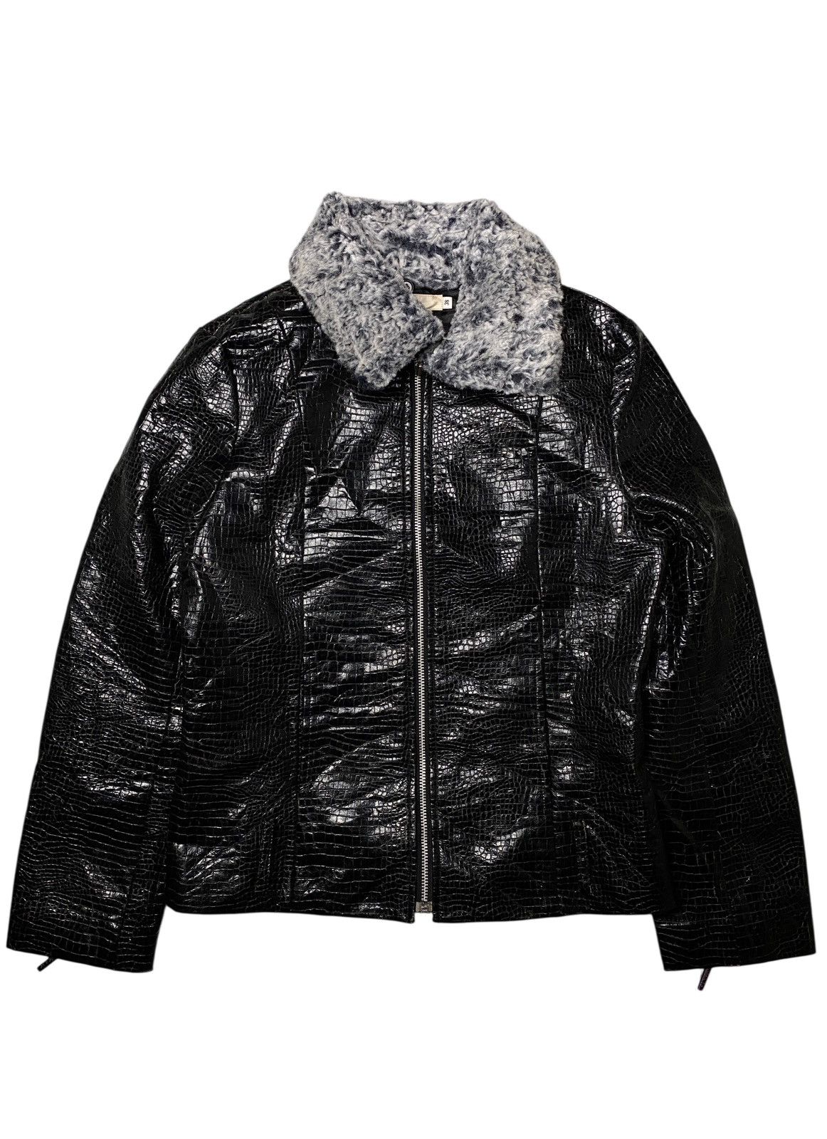 14th Addiction 2000's MeaTe Fur Crocodile Pattern Jacket Size US S / EU 44-46 / 1 - 1 Thumbnail