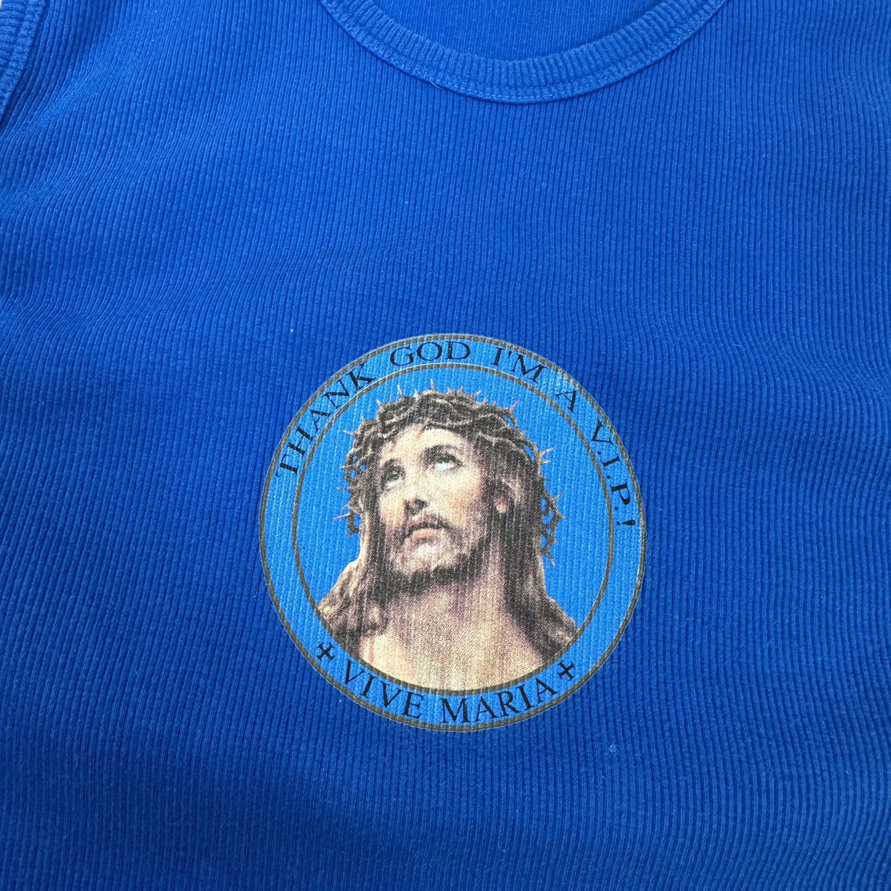 Vintage Vintage 00s Vive Maria Thank God Im a VIP Ribbed Tant Top Size L / US 10 / IT 46 - 3 Thumbnail