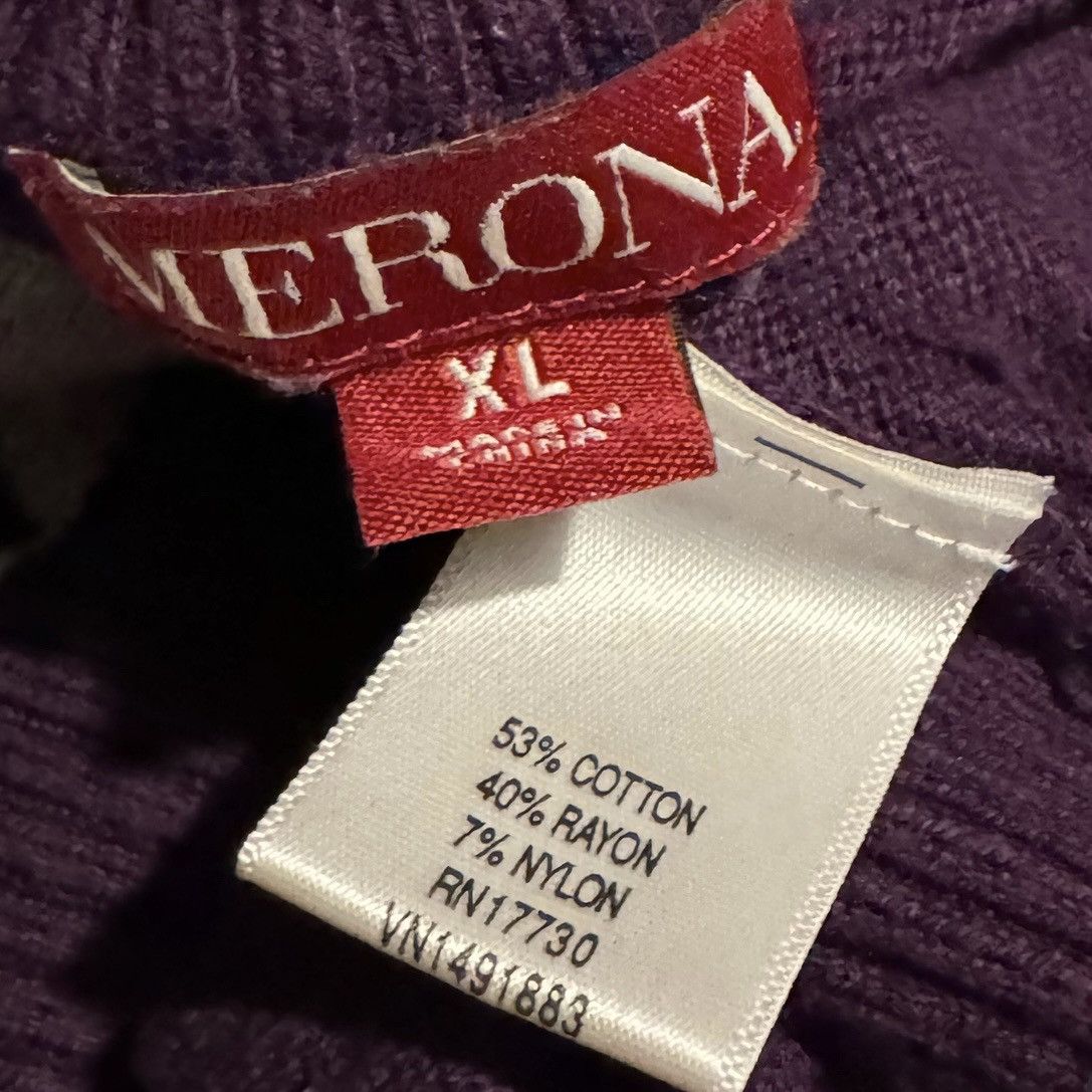 Merona Retro, Eggplant Purple, Argyle Patterned, Rayon Knit Sweater Size ONE SIZE - 8 Thumbnail