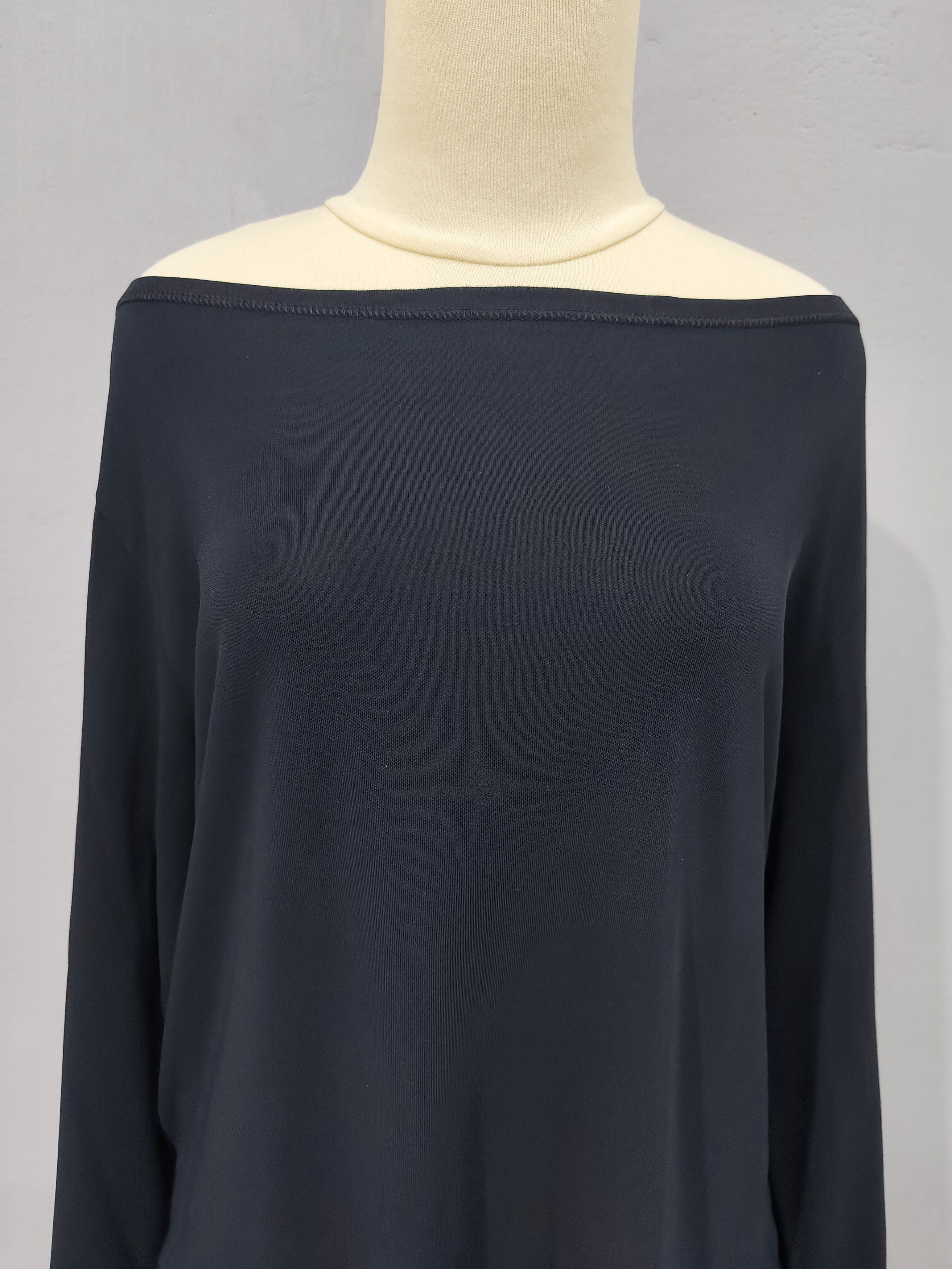 Jean Paul Gaultier 90s JPG Femme❤️‍🔥Striped Cuff Rayon Boatneck Top Blouses Size M / US 6-8 / IT 42-44 - 2 Thumbnail