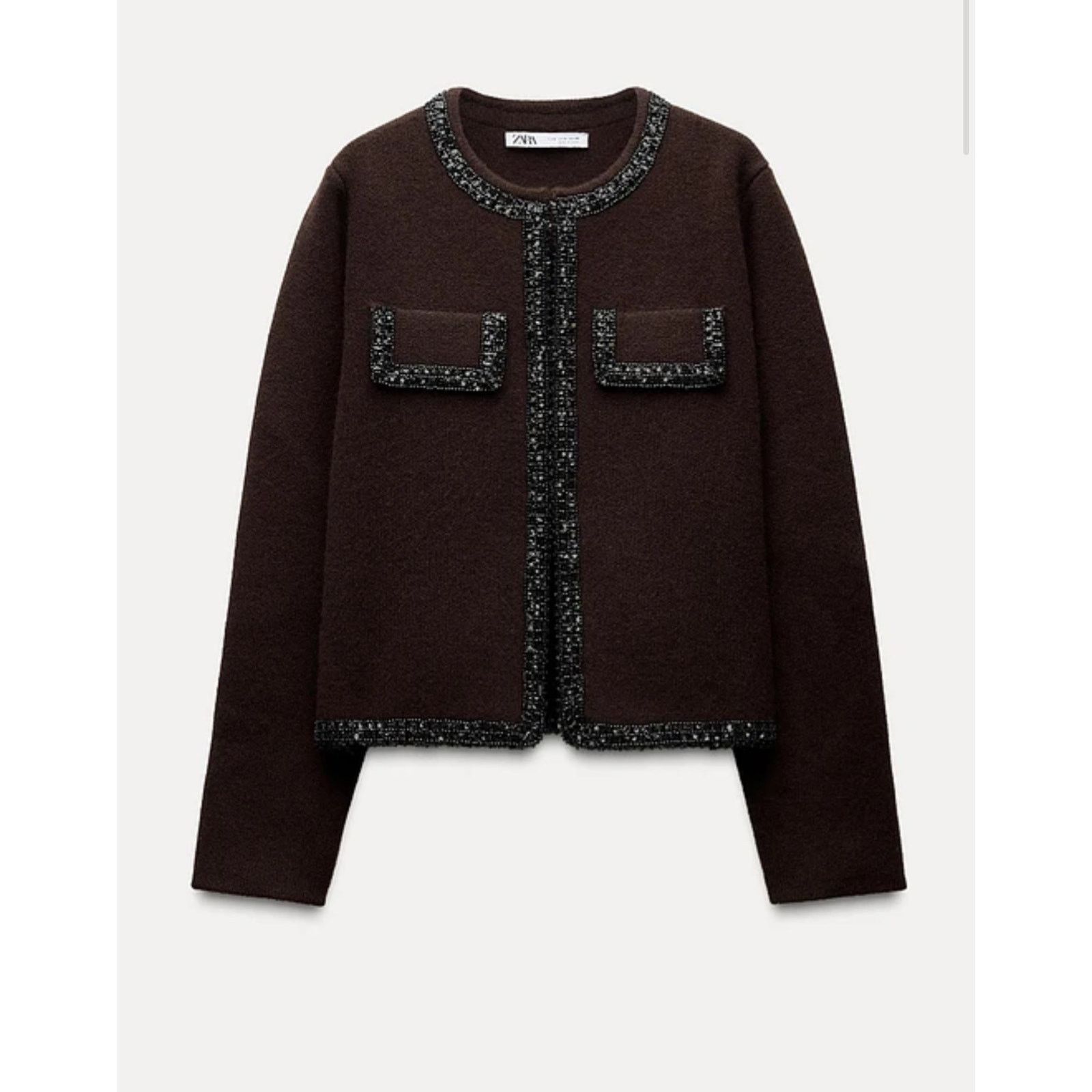 Zara Nwt- Zara 100% WOOL BEADED KNIT CARDIGAN-Large Size L / US 10 / IT 46 - 3 Thumbnail