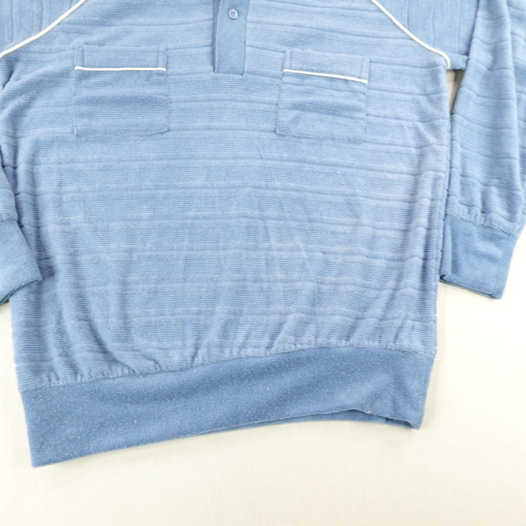 Vintage VINTAGE Richman Sweater Men Large Blue Polo Pullover Shirt 80s Towel Terry Cloth Size US L / EU 52-54 / 3 - 3 Thumbnail