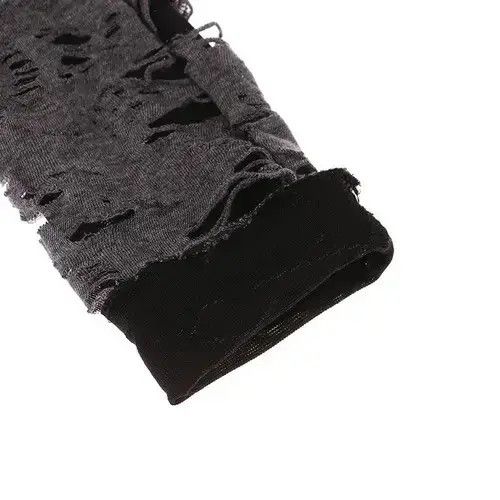 Other Gothic Ripped Slit Fingerless Gloves Size ONE SIZE - 4 Thumbnail