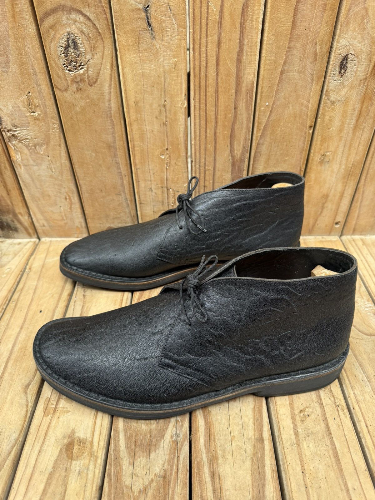 Prada Prada exotic skin Chukka black leather boots Sz USA 9.5 Size US 9.5 / EU 42-43 - 5 Thumbnail