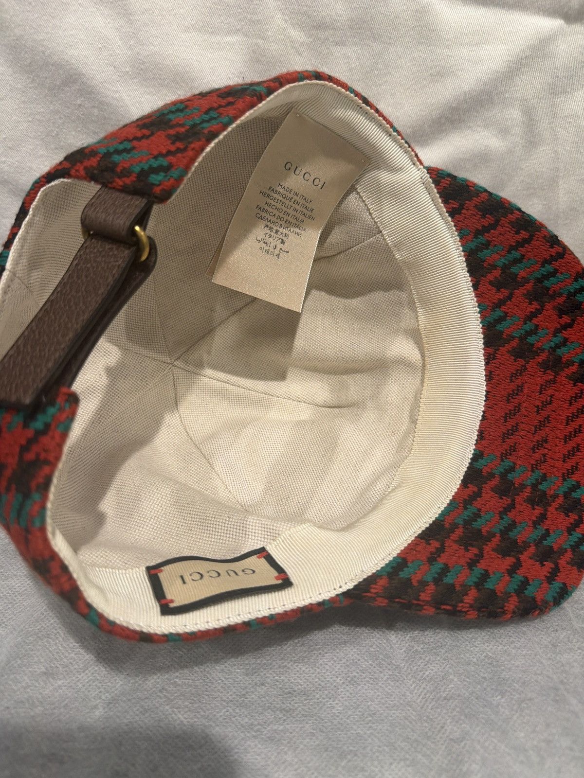 Gucci Gucci GG Monogram Wool Knit Baseball Cap Red Green OS Size ONE SIZE - 2 Thumbnail
