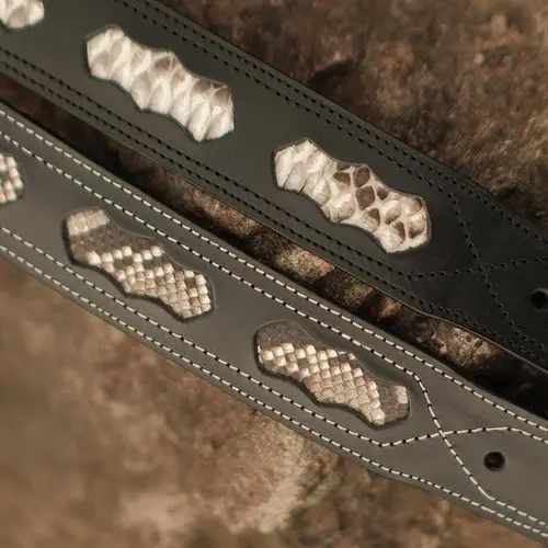 Other Full Grain Cowhide Belt – Hollow Python, Brass Buckle Size ONE SIZE - 3 Thumbnail
