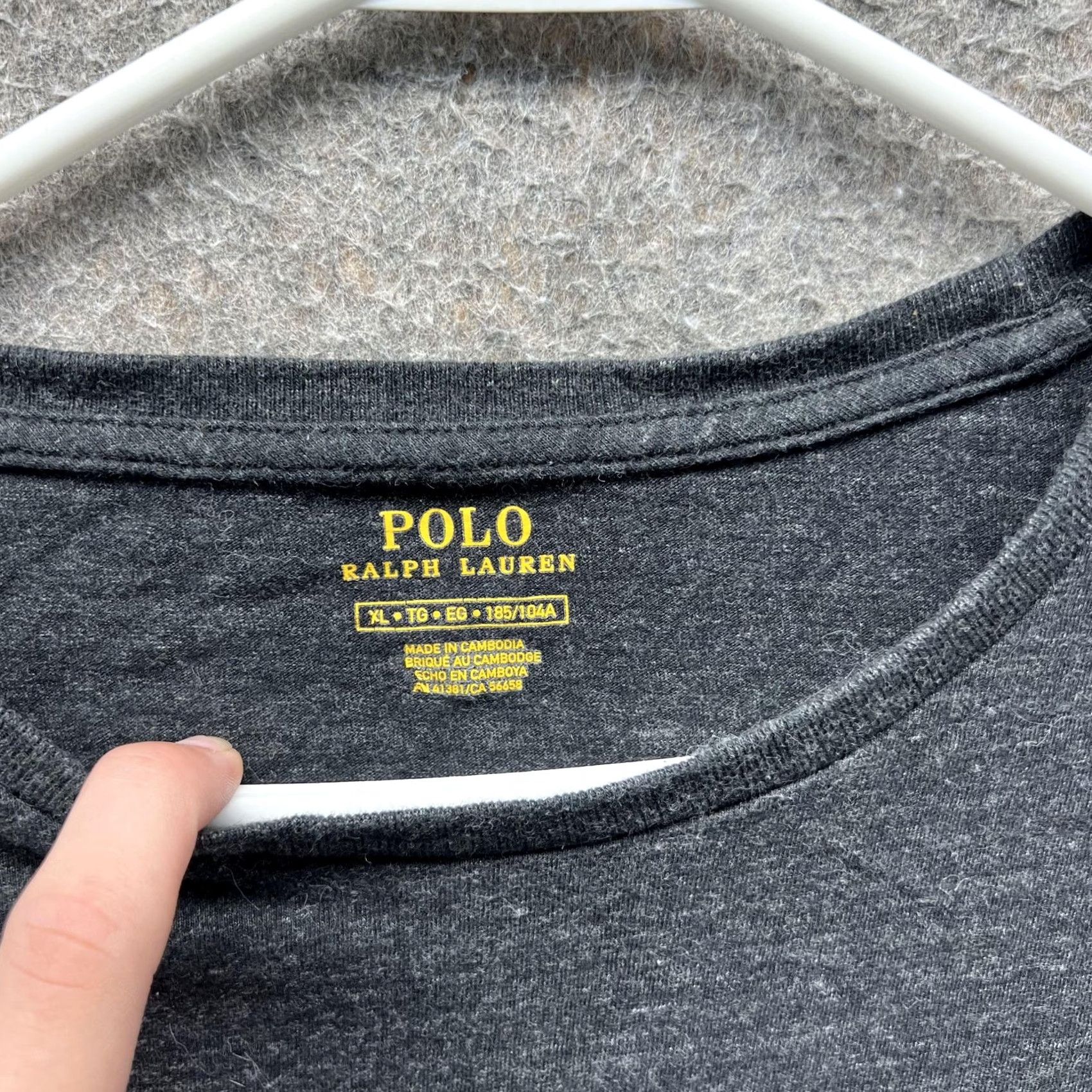 Polo Ralph Lauren Polo Ralph Lauren Shirt Mens XL Gray Long Sleeve Crewneck Cotton Logo Pony Size US XL / EU 56 / 4 - 5 Thumbnail
