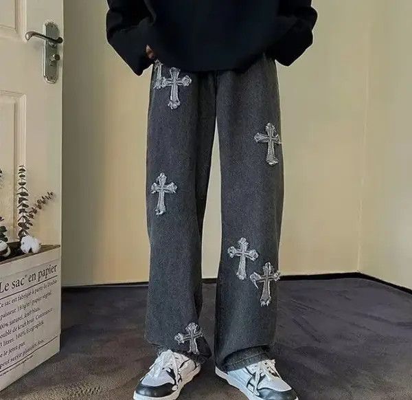 Japanese Brand Hirose x Yuki High street cross patch embroidered jeans Size US 32 / EU 48 - 2 Thumbnail