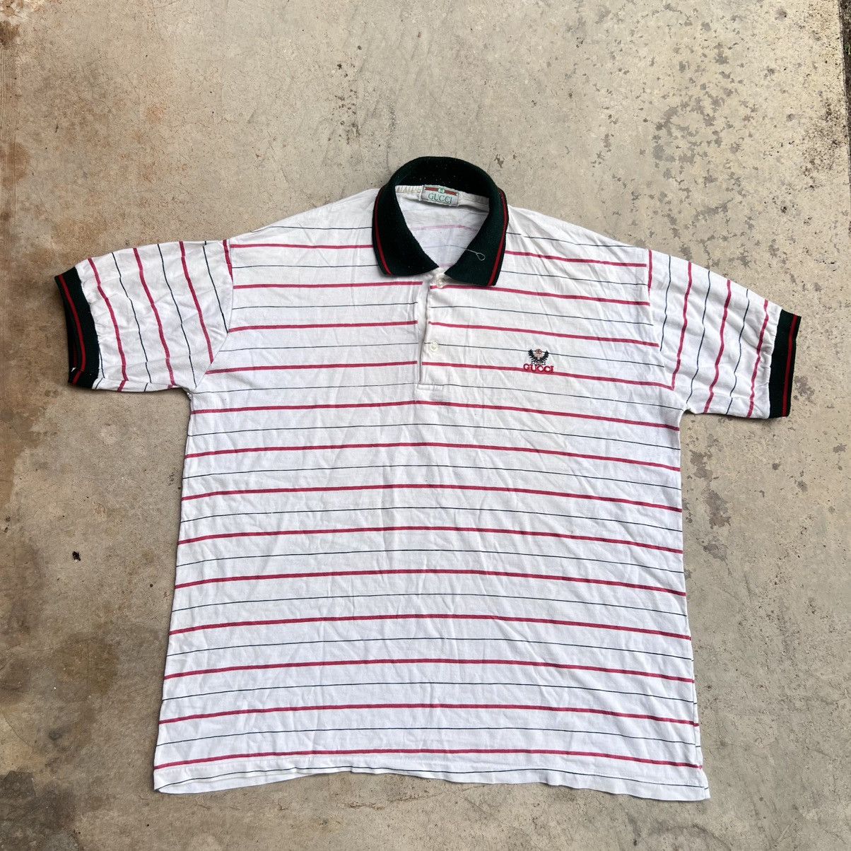 Gucci Vintage Gucci collar Ringer Polo shirt Size US L / EU 52-54 / 3 - 1 Thumbnail