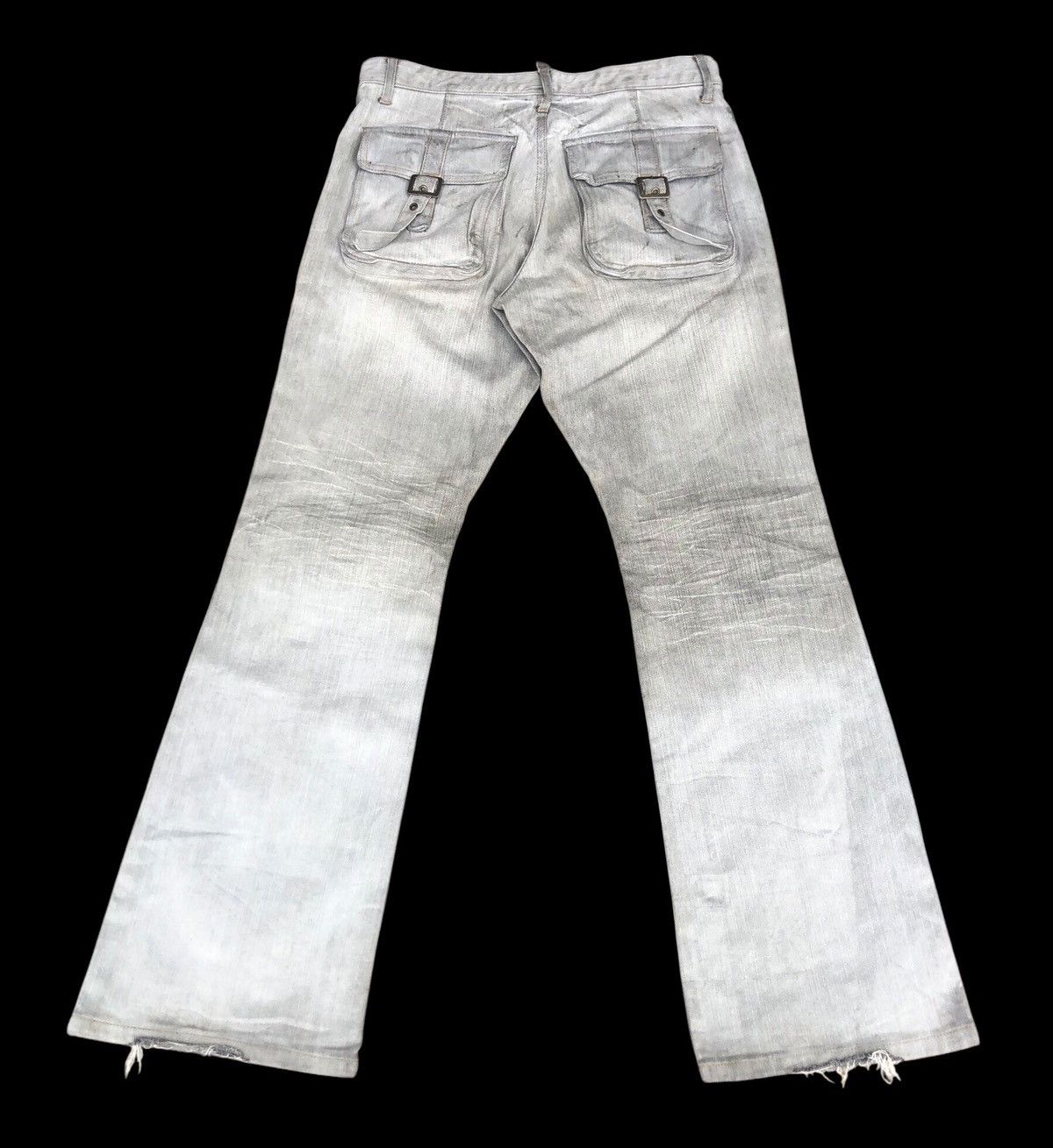 If Six Was Nine × Japanese Brand 🔥Mega Rare🔥A.S.M Acid Washed Flare Jeans Size US 30 / EU 46 - 2 Thumbnail