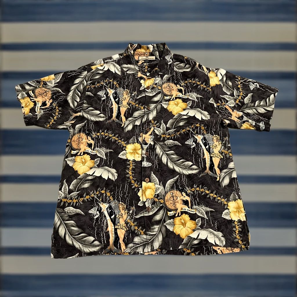 Tommy Bahama Tommy Bahama Hawaiian Silk Shirt Mens Medium Multicolor 2004 Full Swing Martini New Year Button-Up Short Sleeve Collared Casual 100% Silk Size US M / EU 48-50 / 2 - 1 Thumbnail