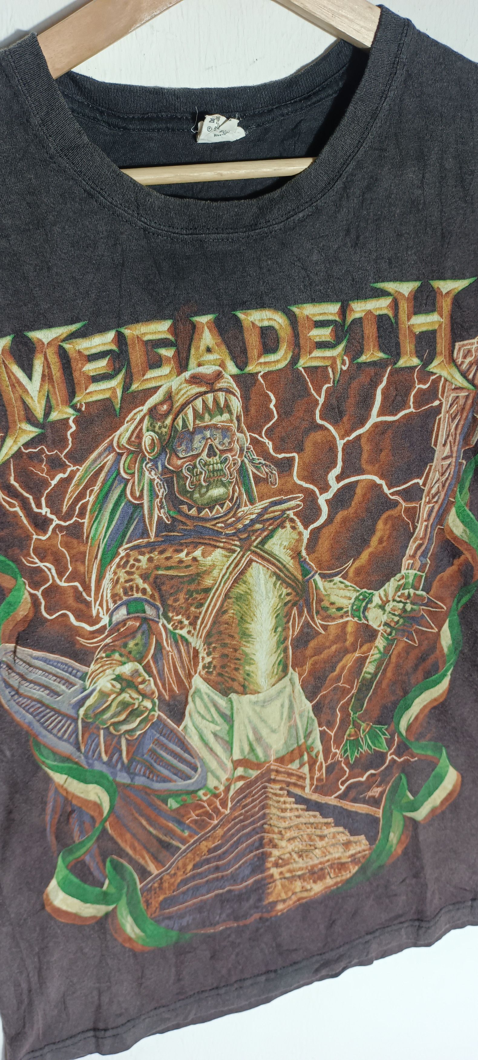 Band Tees × Megadeth × Vintage Vintage🔥🔥Megadeth Pyramid Vid Thunder Band Size US M / EU 48-50 / 2 - 2 Thumbnail