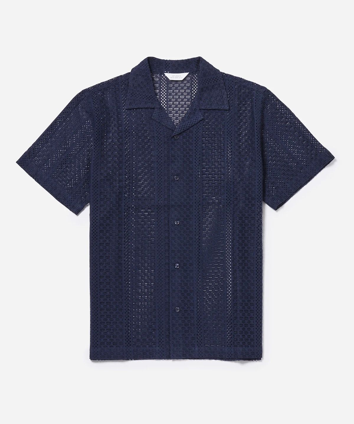Saturdays NYC Saturdays NYC Navy Blue Canty Cotton Lace SS Shirt Size XL Size US XL / EU 56 / 4 - 1 Thumbnail
