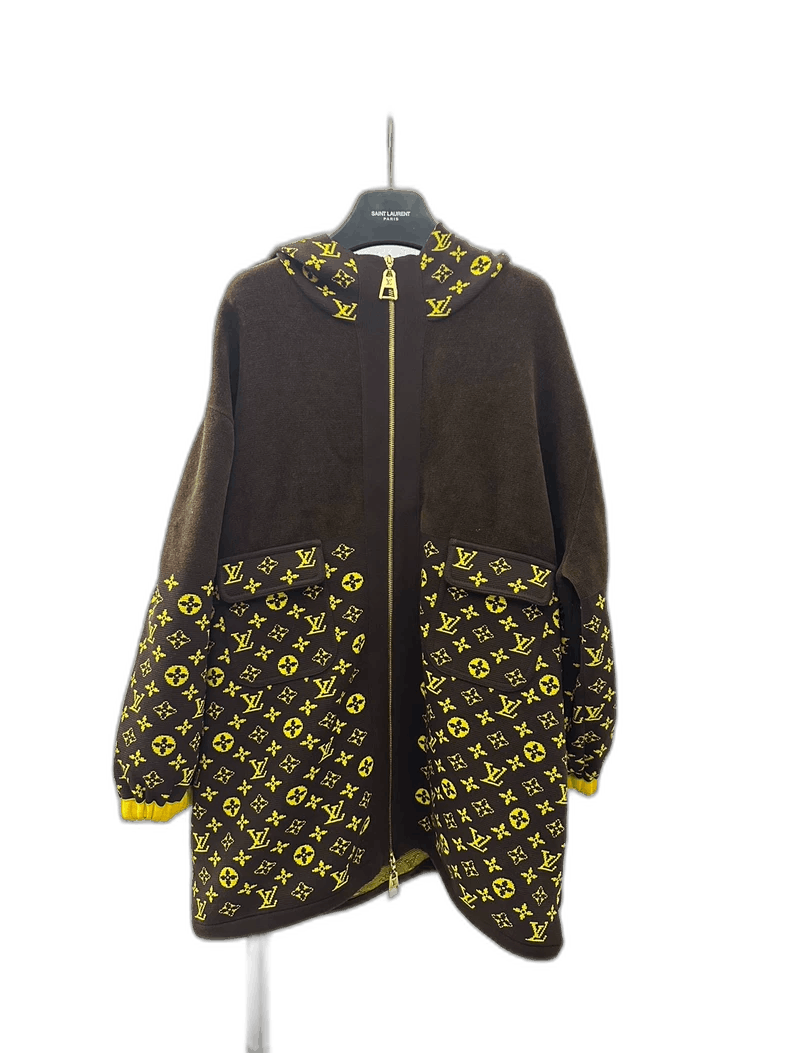 Louis Vuitton Louis Vuitton Brown Knit Hooded Jacket Size L / US 10 / IT 46 - 1 Thumbnail