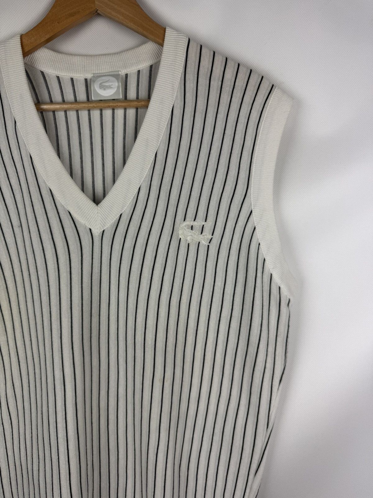 Lacoste Lacoste Limited Edition 75 Anniversary Striped Vest Sweater Size US L / EU 52-54 / 3 - 5 Thumbnail