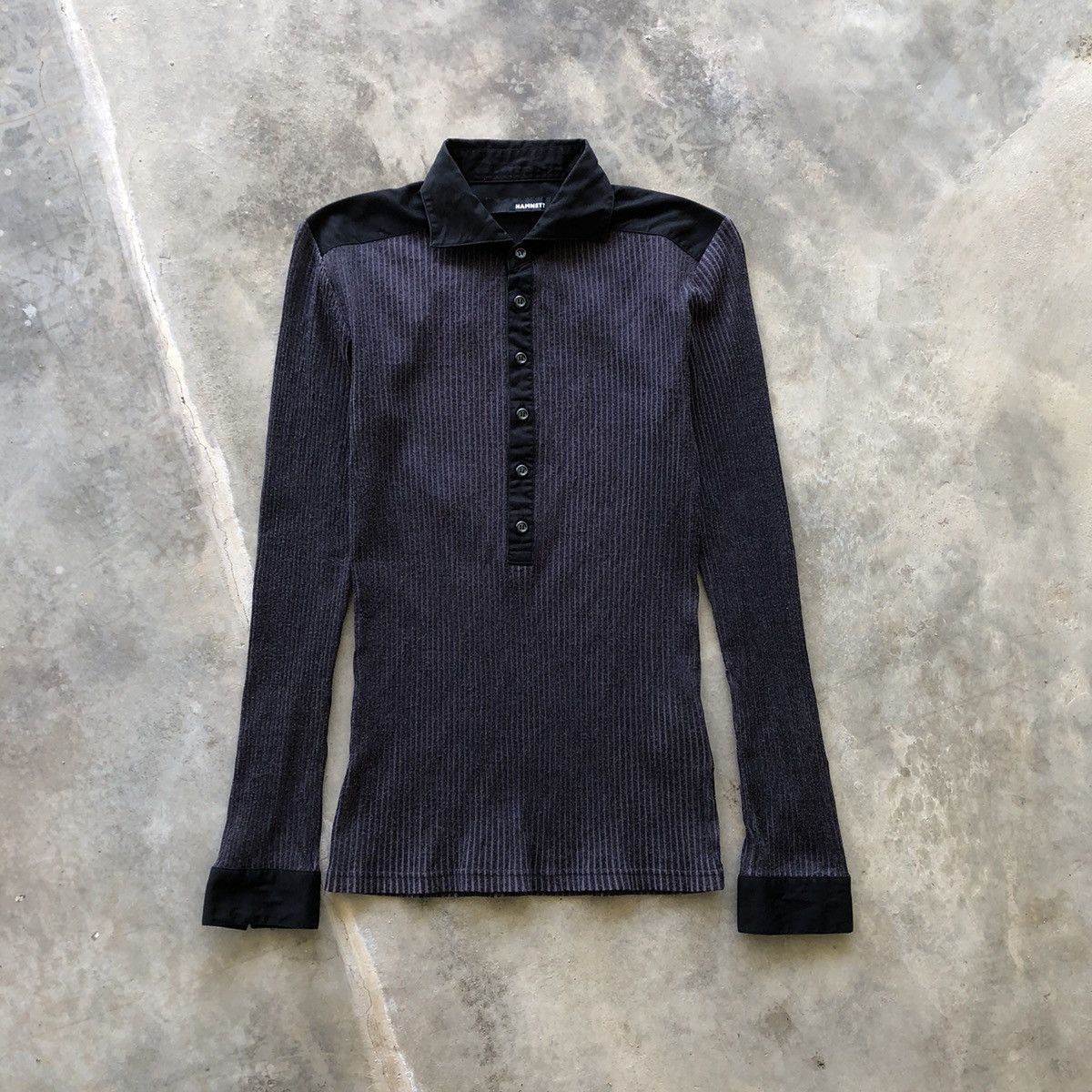 Katharine Hamnett London HAMNETT Unisex Bodycon Longsleeve Polo Shirt Size US L / EU 52-54 / 3 - 1 Thumbnail